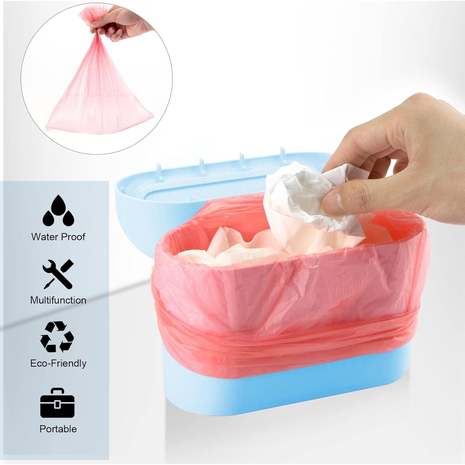 Basurero de Coche Tulsondai Azul con Tapa y Gancho 15.49x14cm