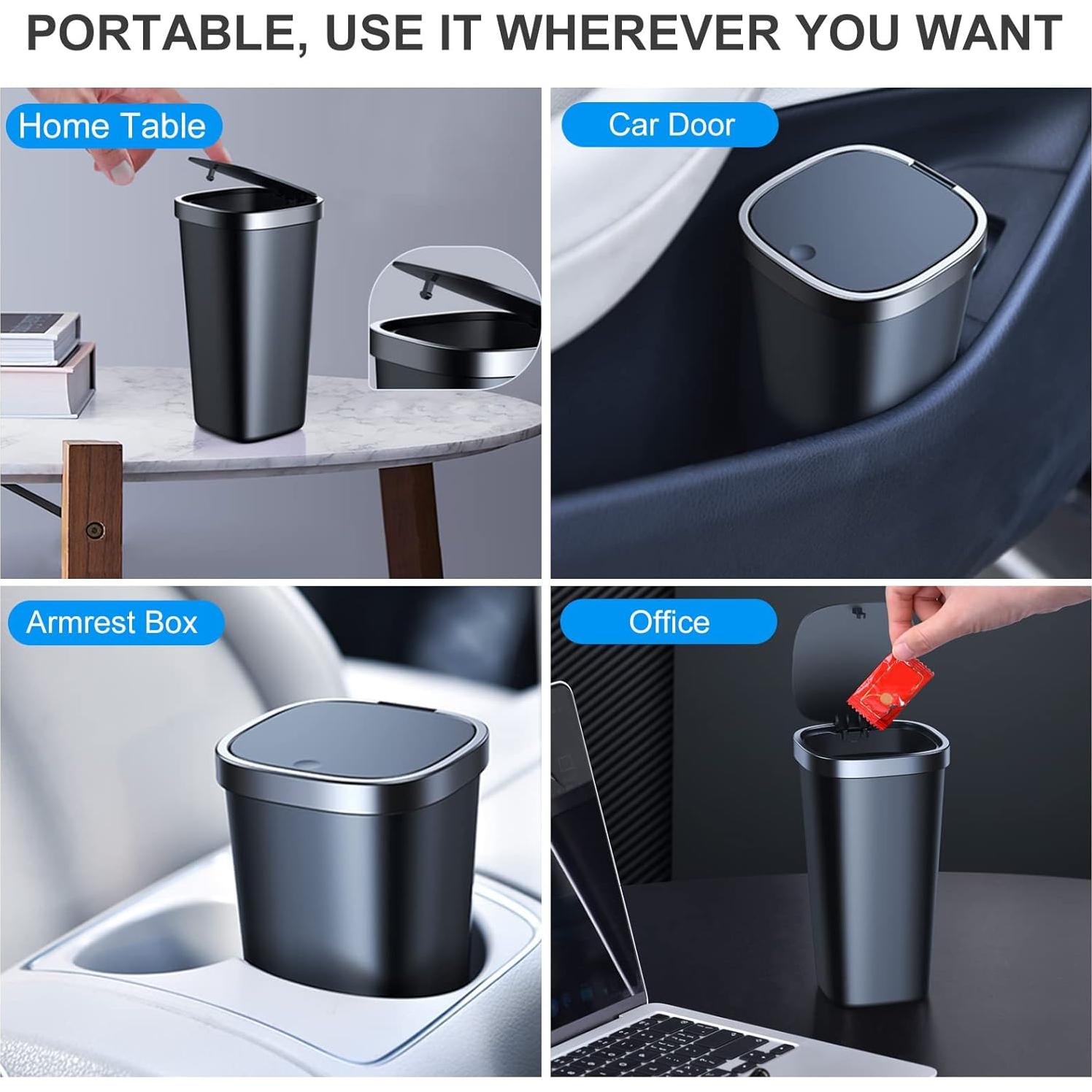 Mini Basurero de Coche xuenair con Tapa y 3 Bolsas - Negro