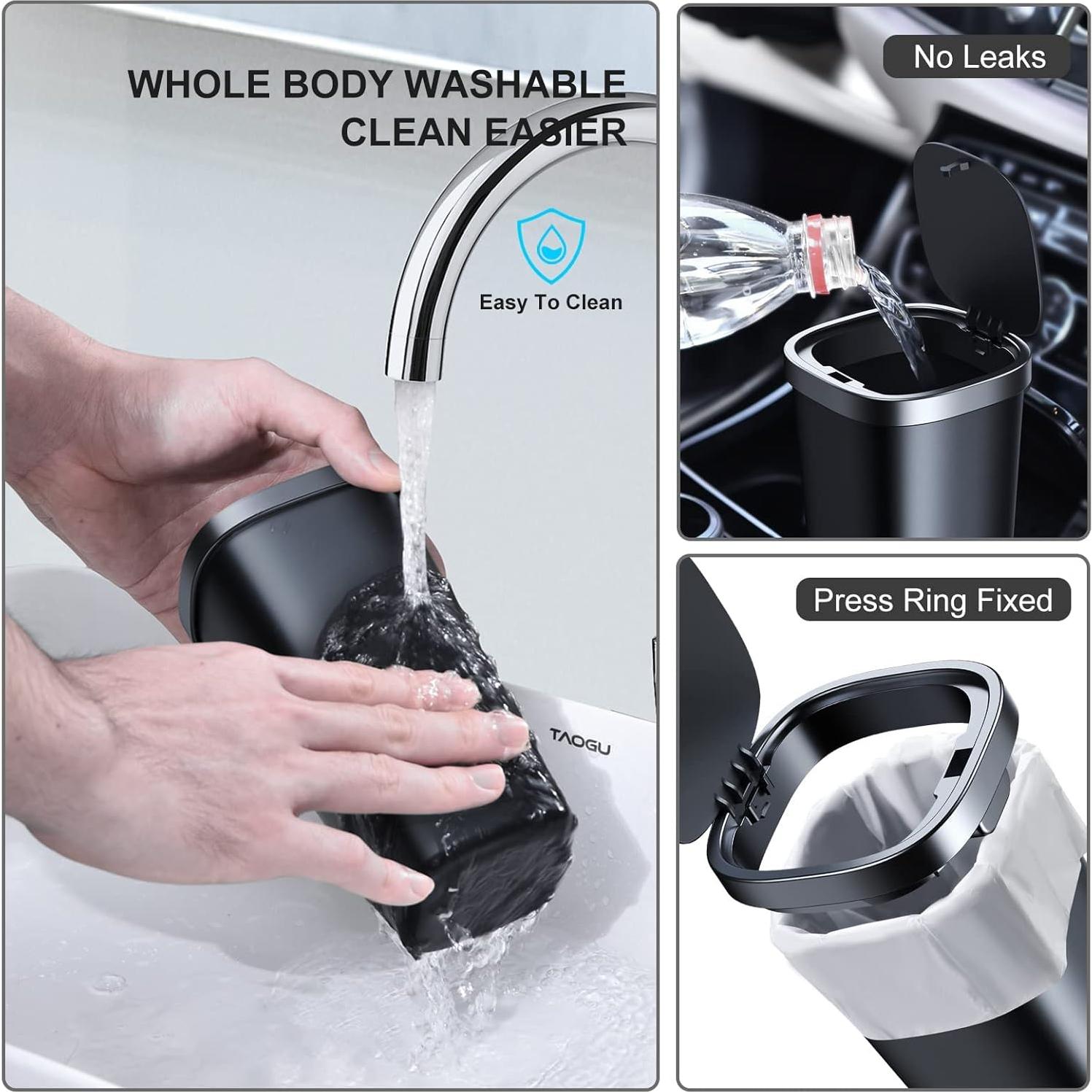 Mini Basurero de Coche xuenair con Tapa y 3 Bolsas - Negro