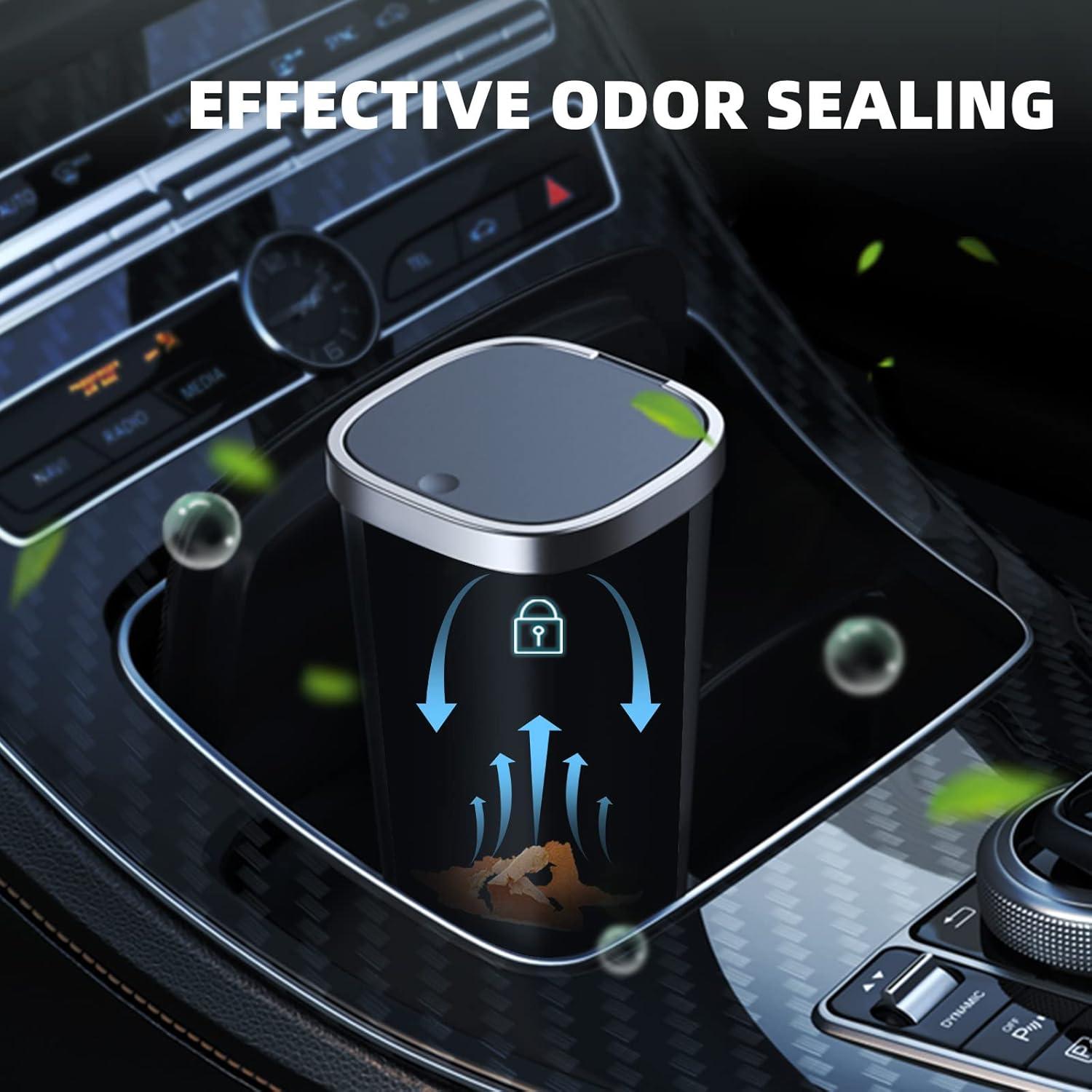 Mini Basurero de Coche xuenair con Tapa y 3 Bolsas - Negro