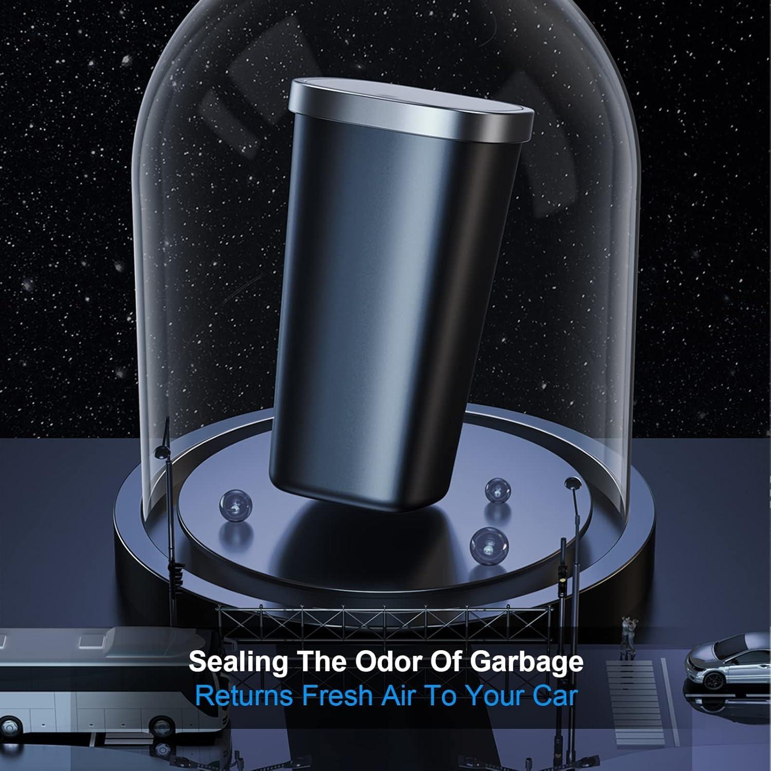 Mini Basurero de Coche xuenair con Tapa y 3 Bolsas - Negro