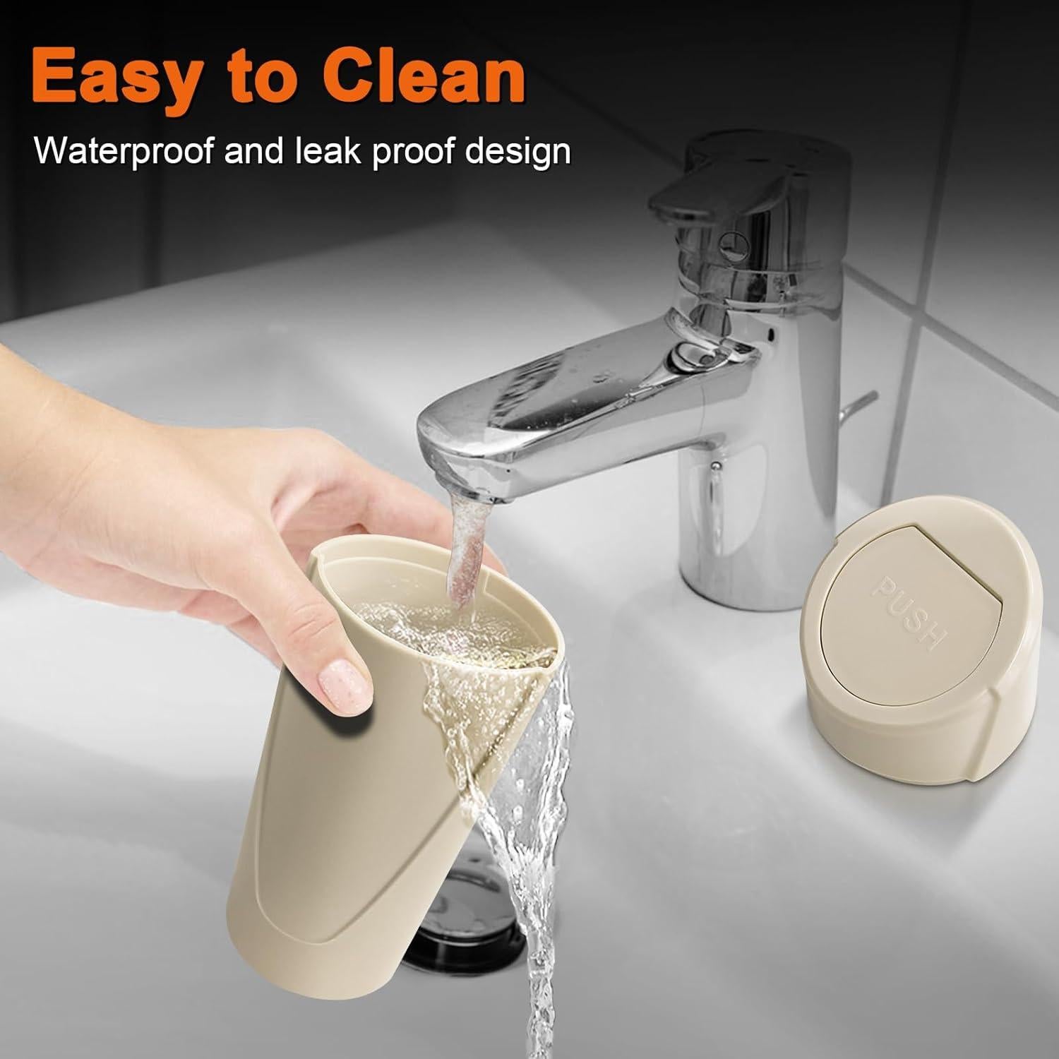 Basurero de Auto Kincown Beige con Tapa y 60 Bolsas