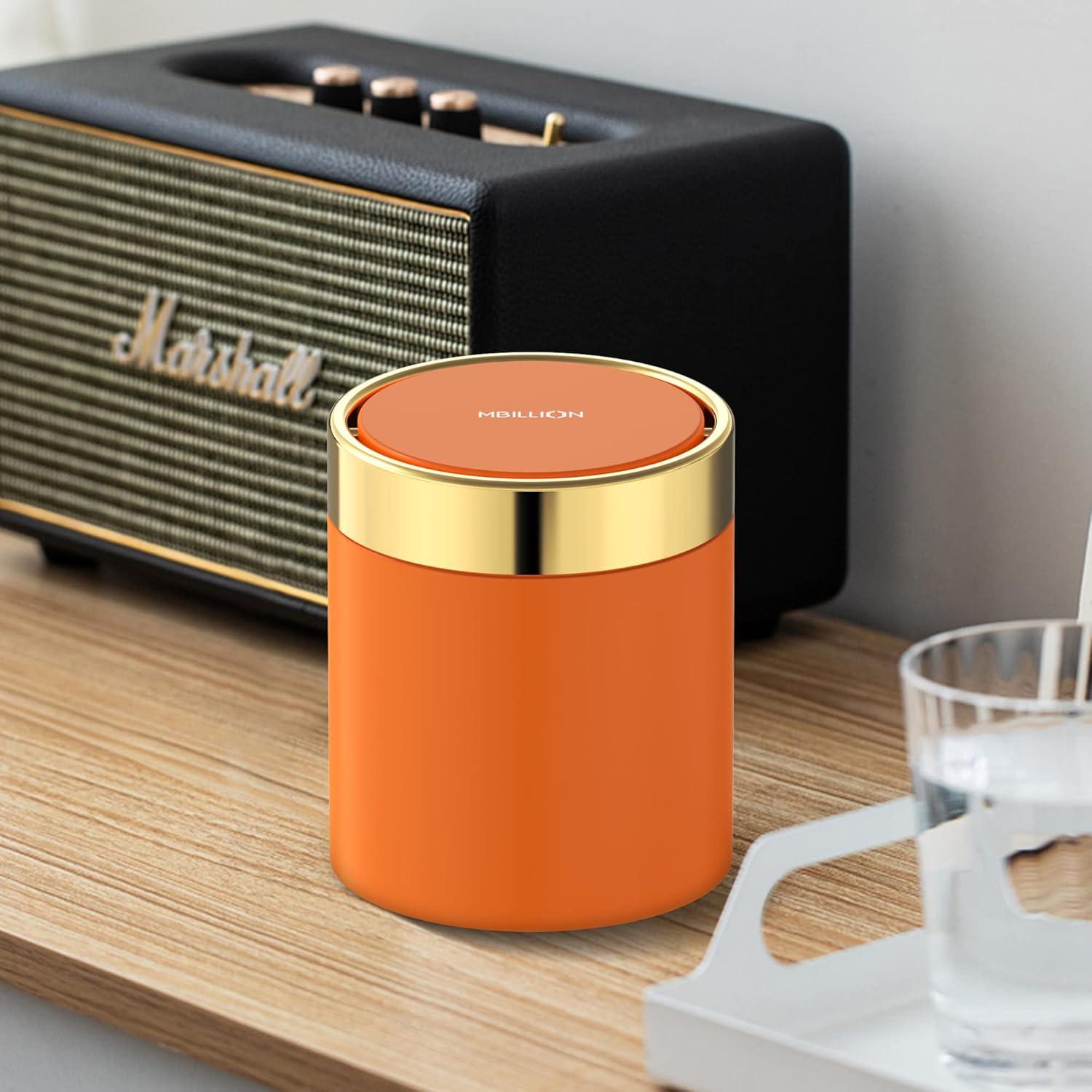 Mini Cubo de Basura Mbillion 1.5L Acero Inoxidable Tapa Abatible