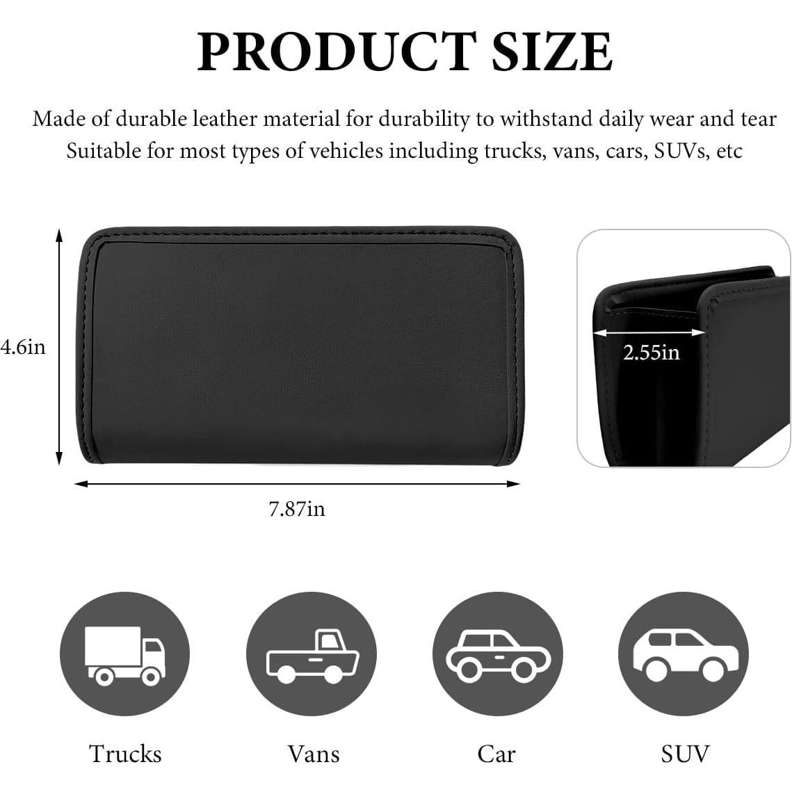 Basurero de Auto DXNQ Plegable de Cuero Negro 1.89L