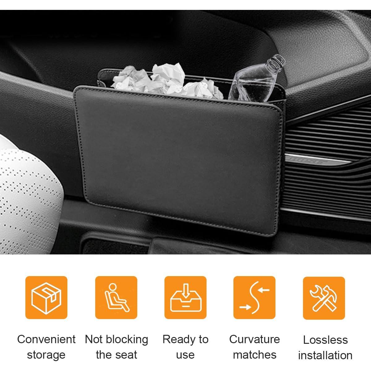 Cubo de Basura Plegable para Auto GLSOWEE Negro 15x14x7.2cm