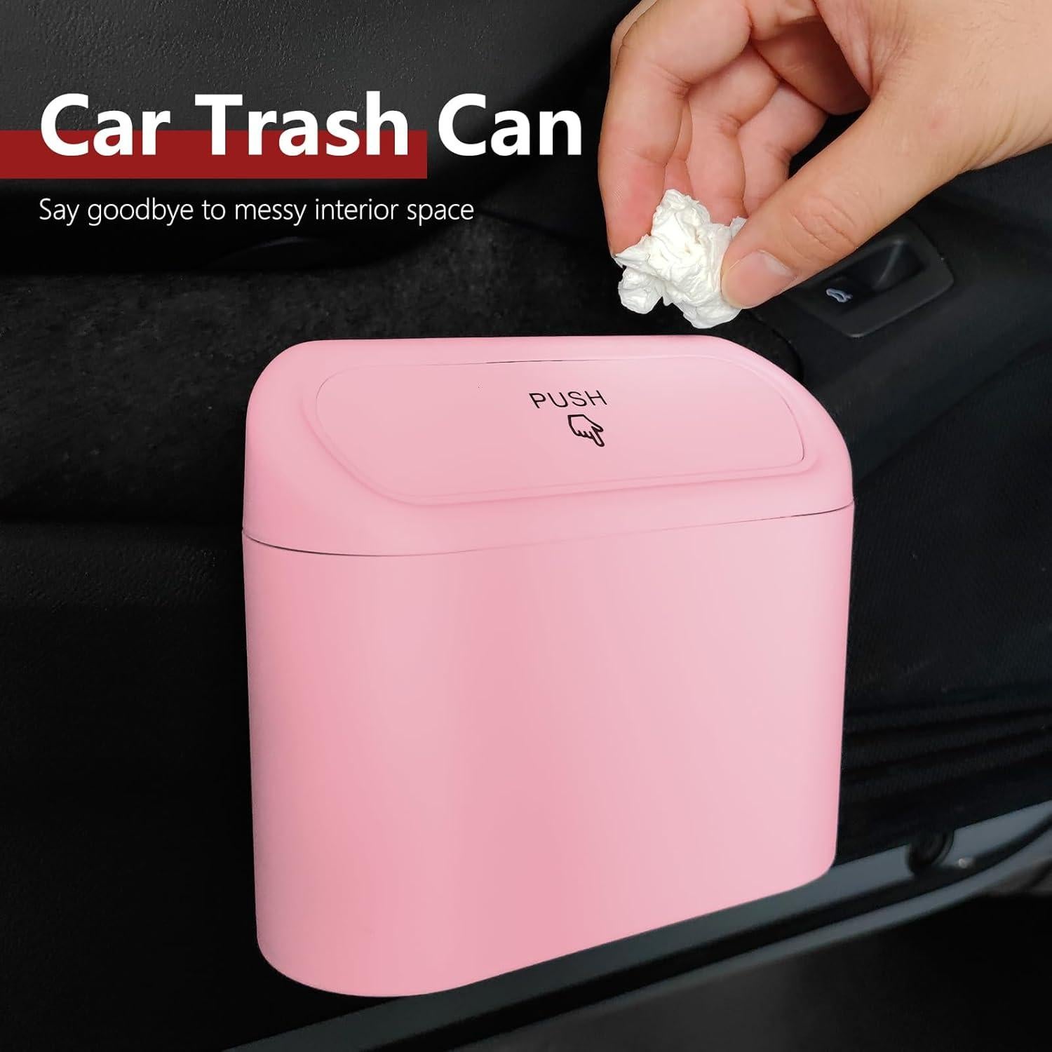 Basurero de Auto Touobaiili 1.2 Galones Rosa con 3 Rollos