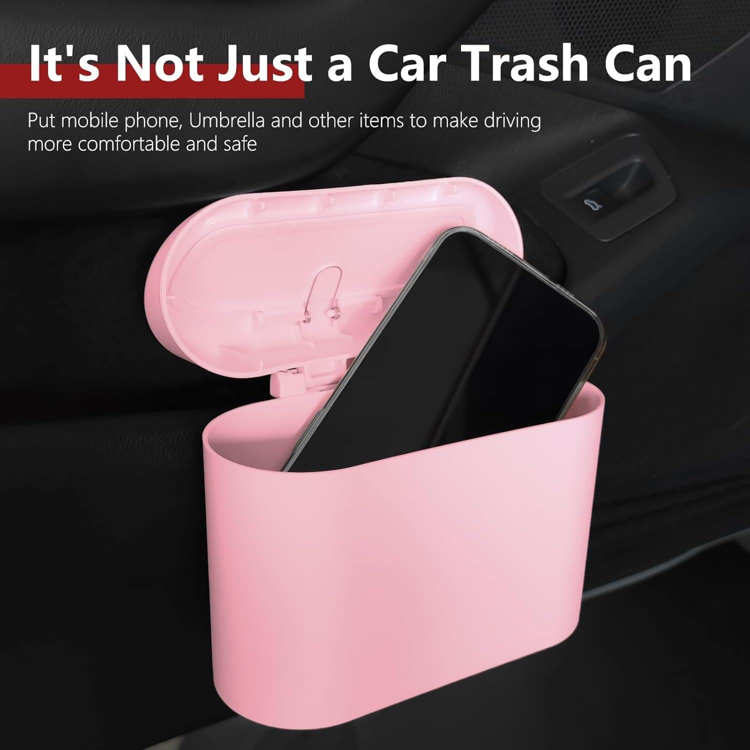 Basurero de Auto Touobaiili 1.2 Galones Rosa con 3 Rollos