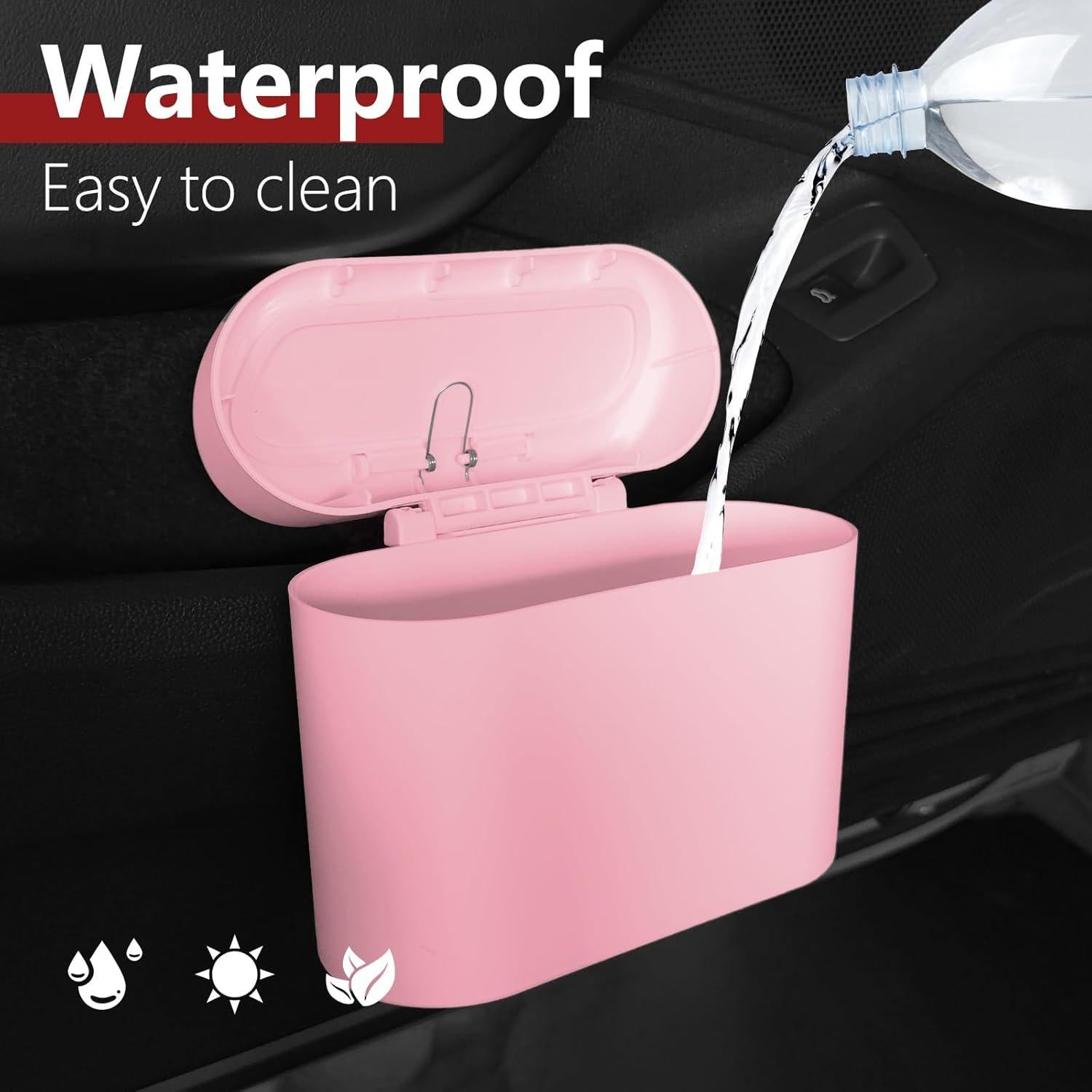 Basurero de Auto Touobaiili 1.2 Galones Rosa con 3 Rollos