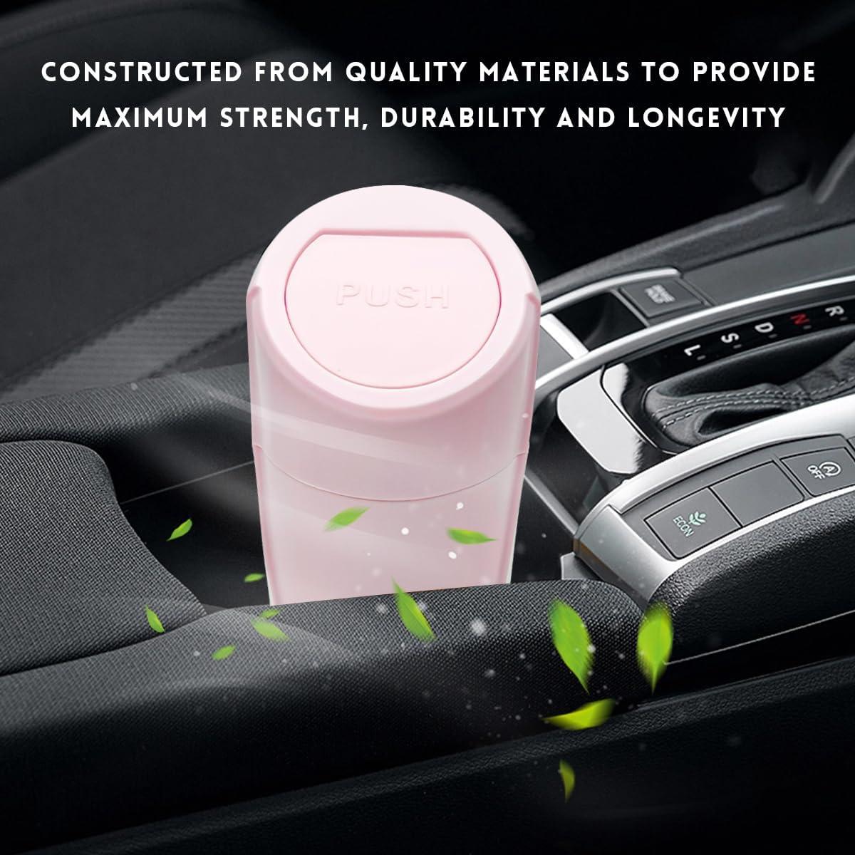 Basurero para Auto SHMZK con Tapa a Prueba de Fugas 1.2L Rosa