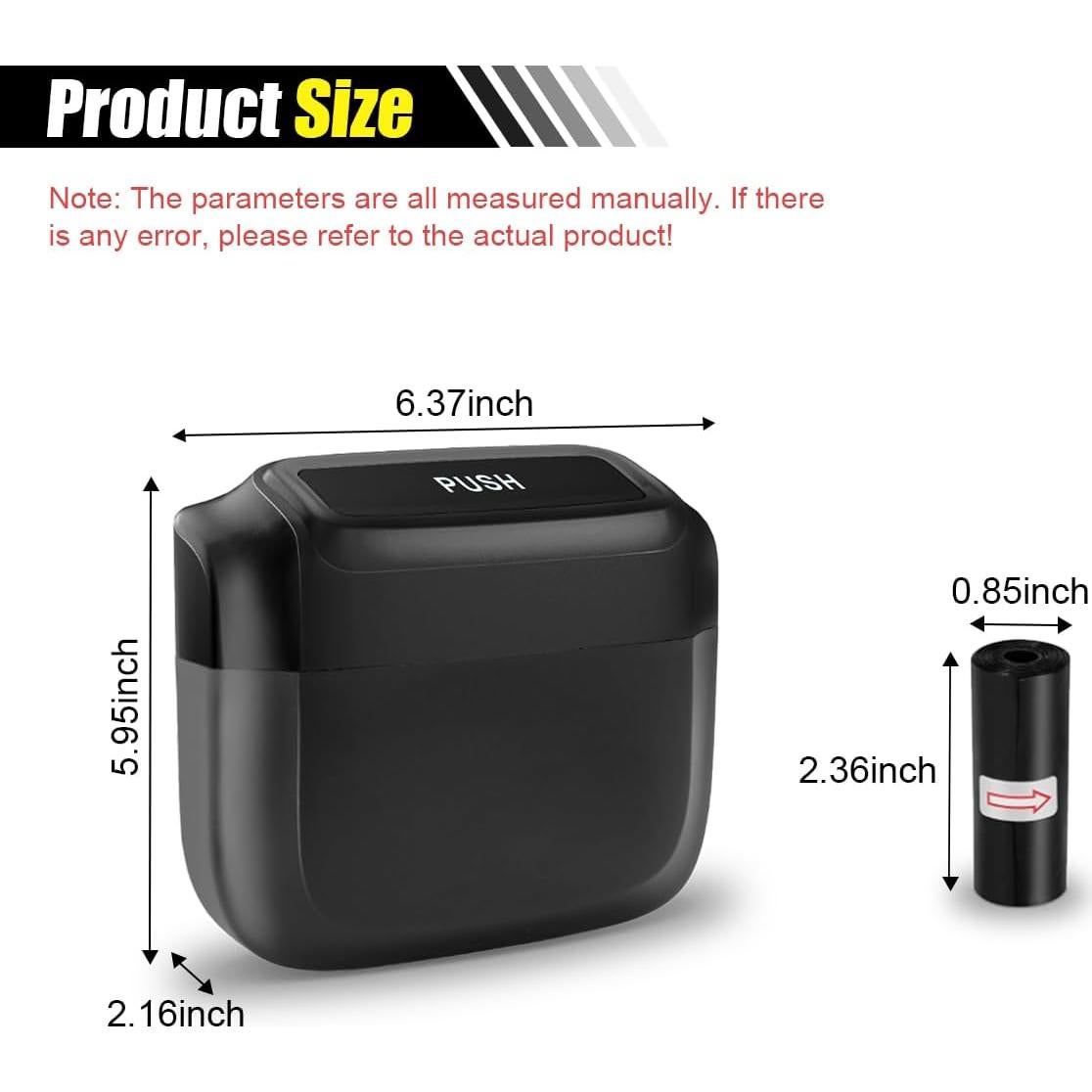 Mini Basurero de Auto SMILFUY con Tapa a Prueba de Fugas