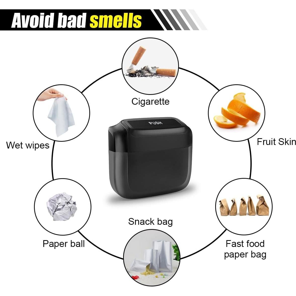 Mini Basurero de Auto SMILFUY con Tapa a Prueba de Fugas