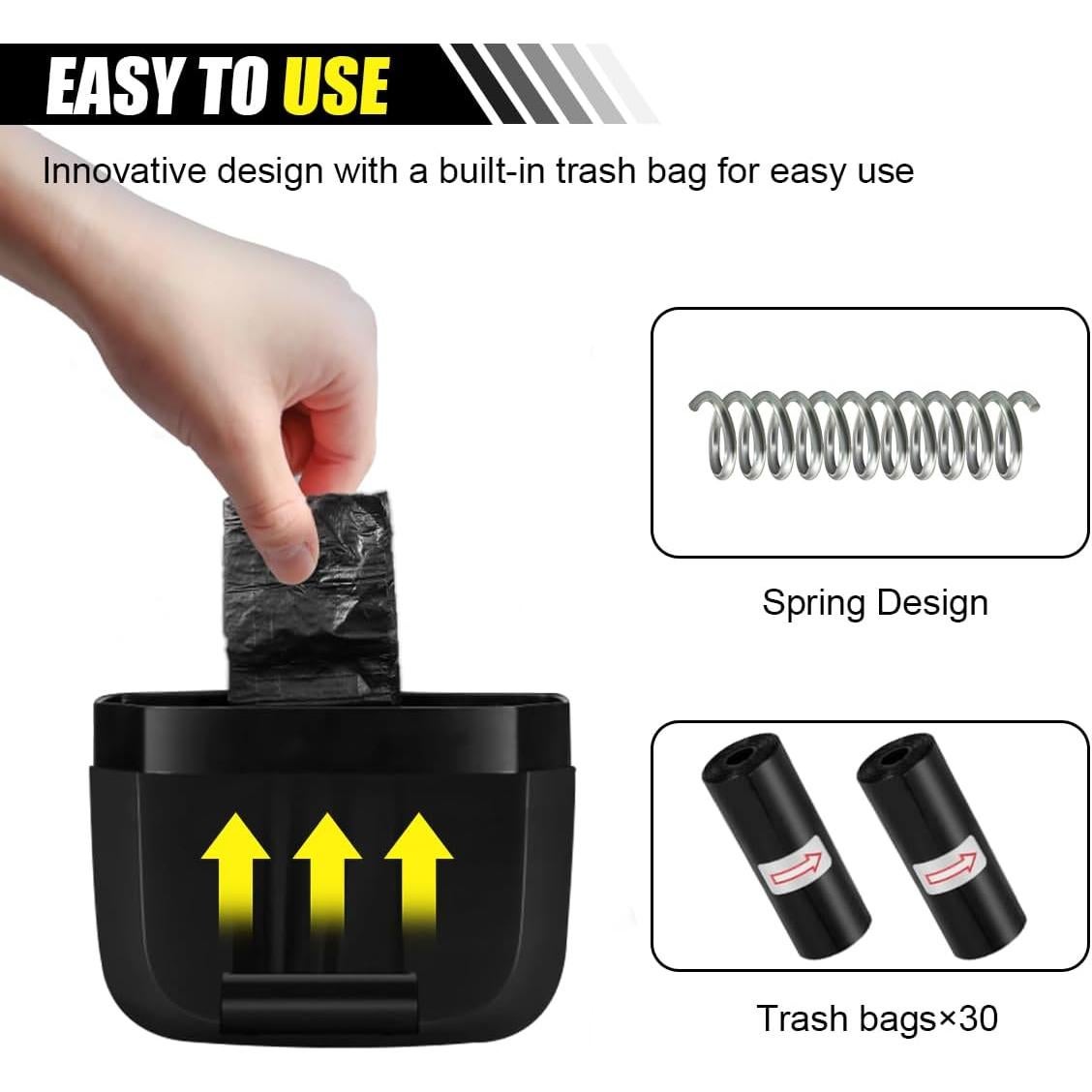 Mini Basurero de Auto SMILFUY con Tapa a Prueba de Fugas