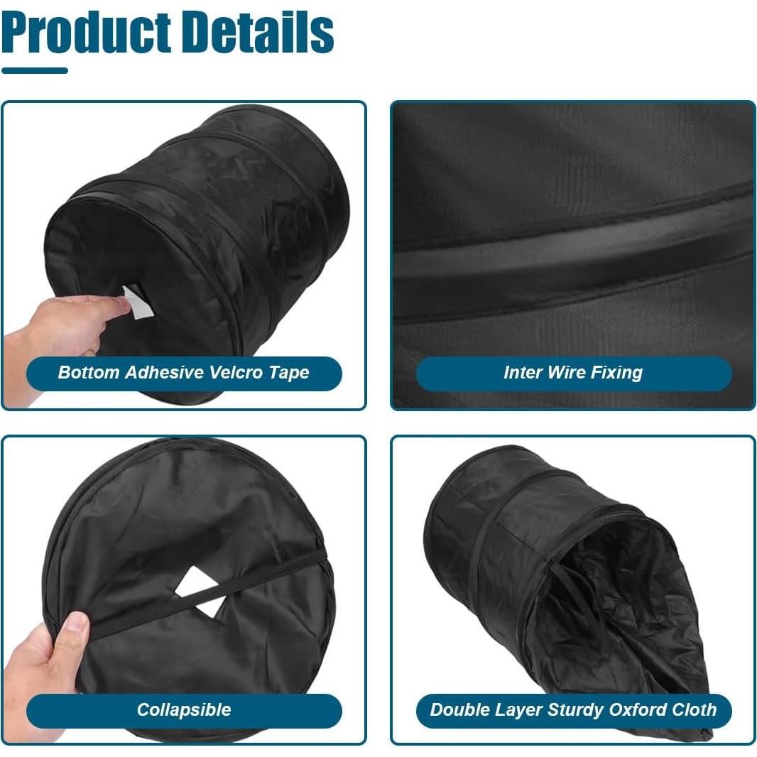 Cubo de Basura Plegable para Auto SMILFUY Negro 19.3x16.6cm