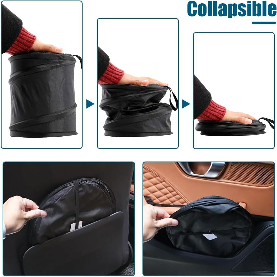 Cubo de Basura Plegable para Auto SMILFUY Negro 19.3x16.6cm