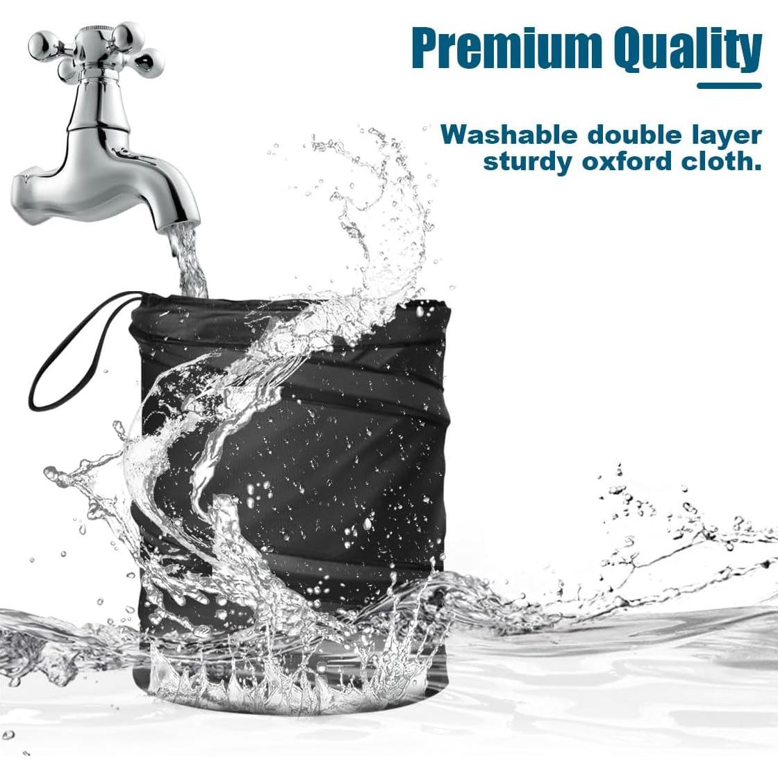 Cubo de Basura Plegable para Auto SMILFUY Negro 19.3x16.6cm