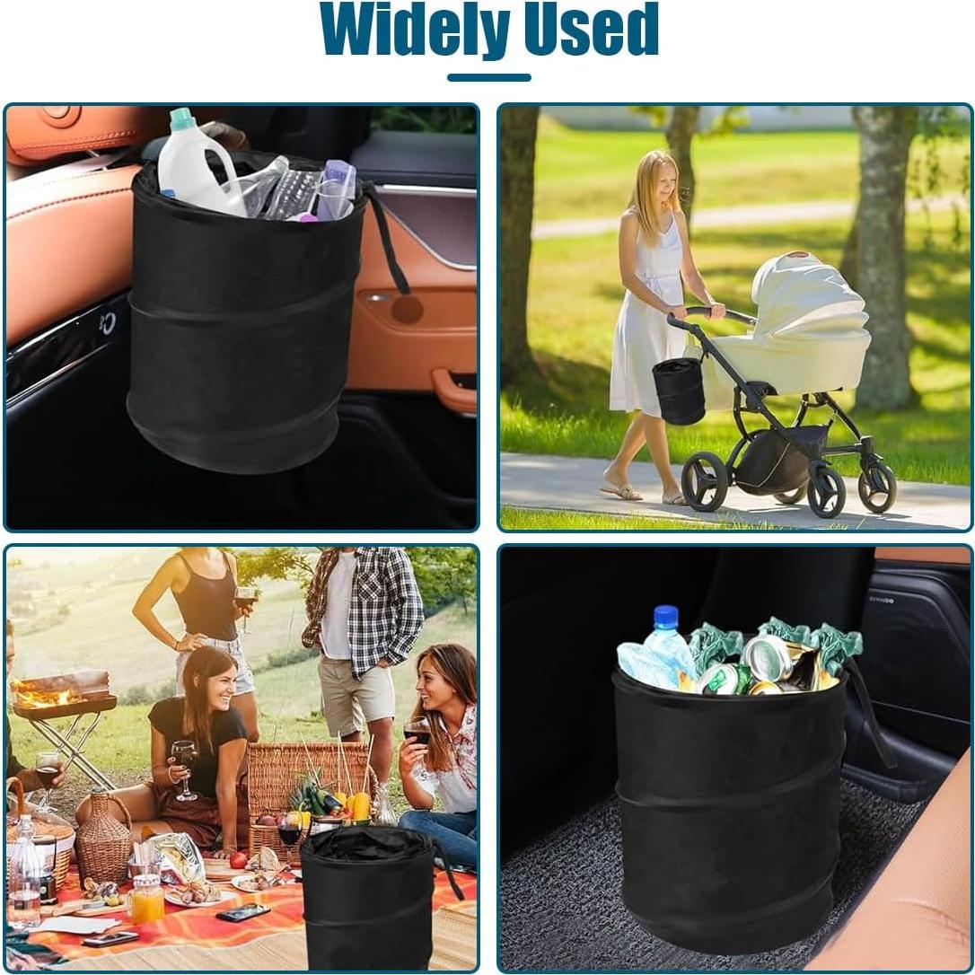 Cubo de Basura Plegable para Auto SMILFUY Negro 19.3x16.6cm