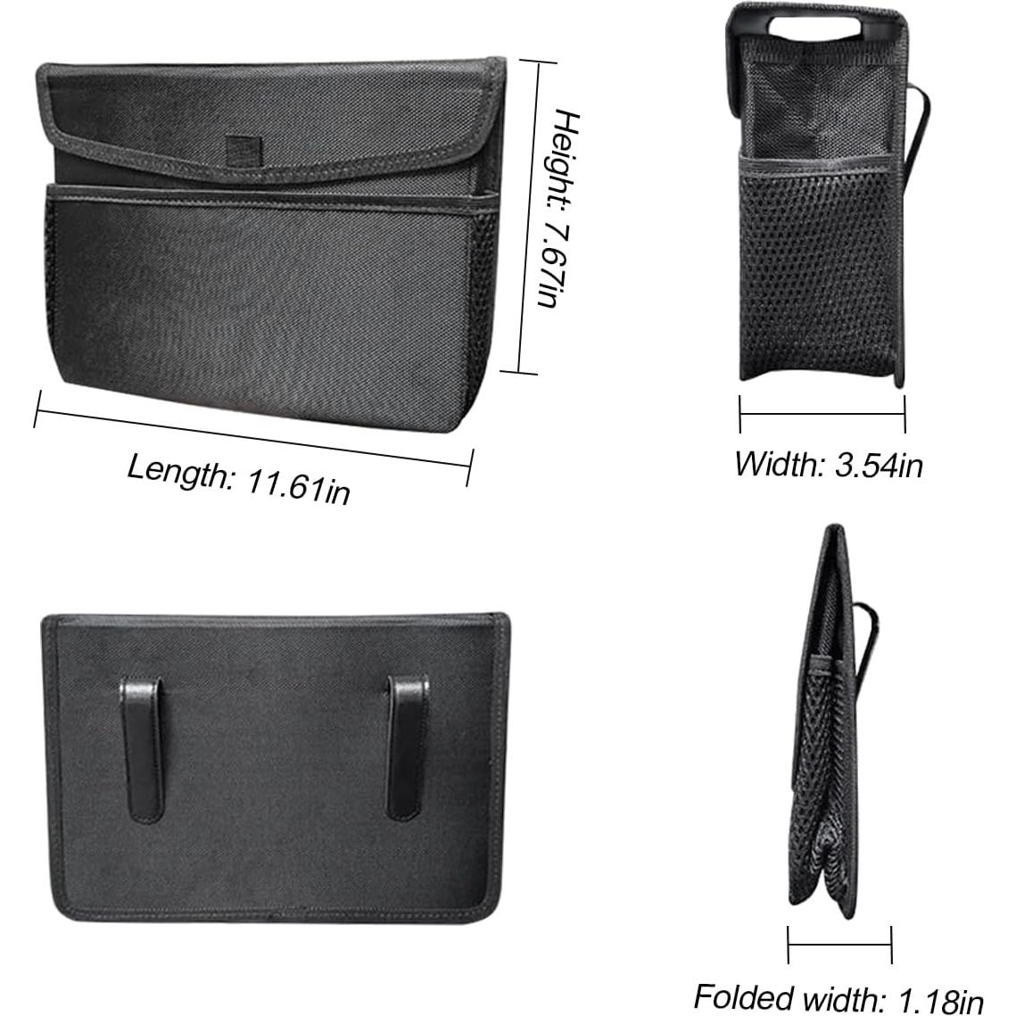 Basurero de Auto Osilly Colapsable Impermeable 30x21cm Negro