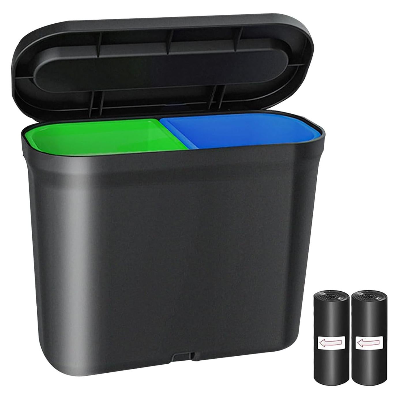 Basurero de Auto Doble Compartimento MargGona - Verde y Azul