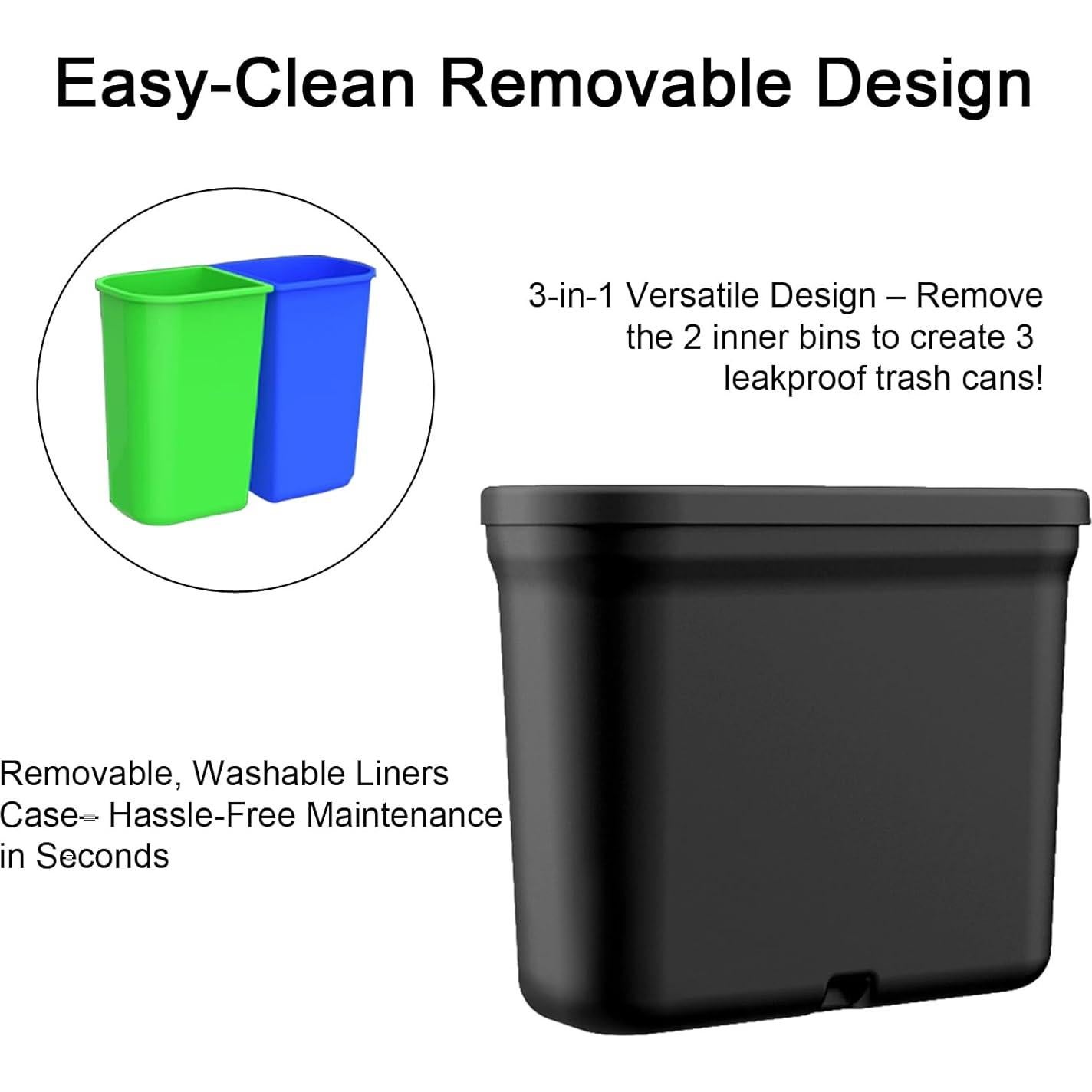 Basurero de Auto Doble Compartimento MargGona - Verde y Azul