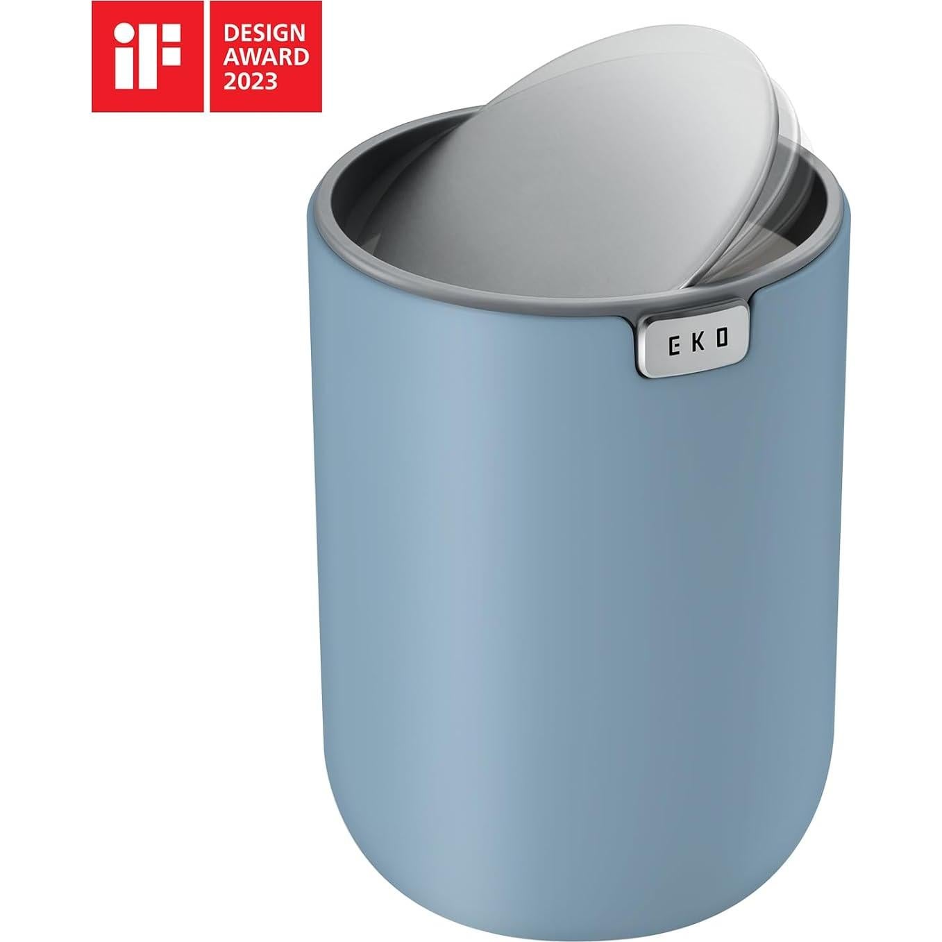 Basurero de Escritorio EKO Mini 12x12 cm Azul Tapa Basculante