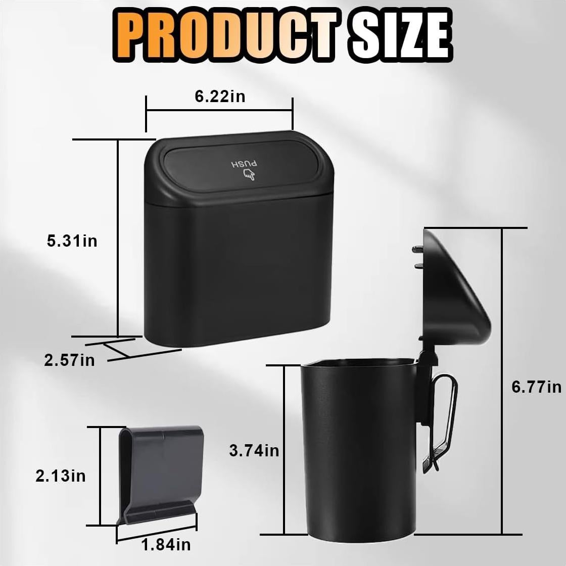Mini Basurero de Auto GLSOWEE 2 Piezas A Prueba de Agua