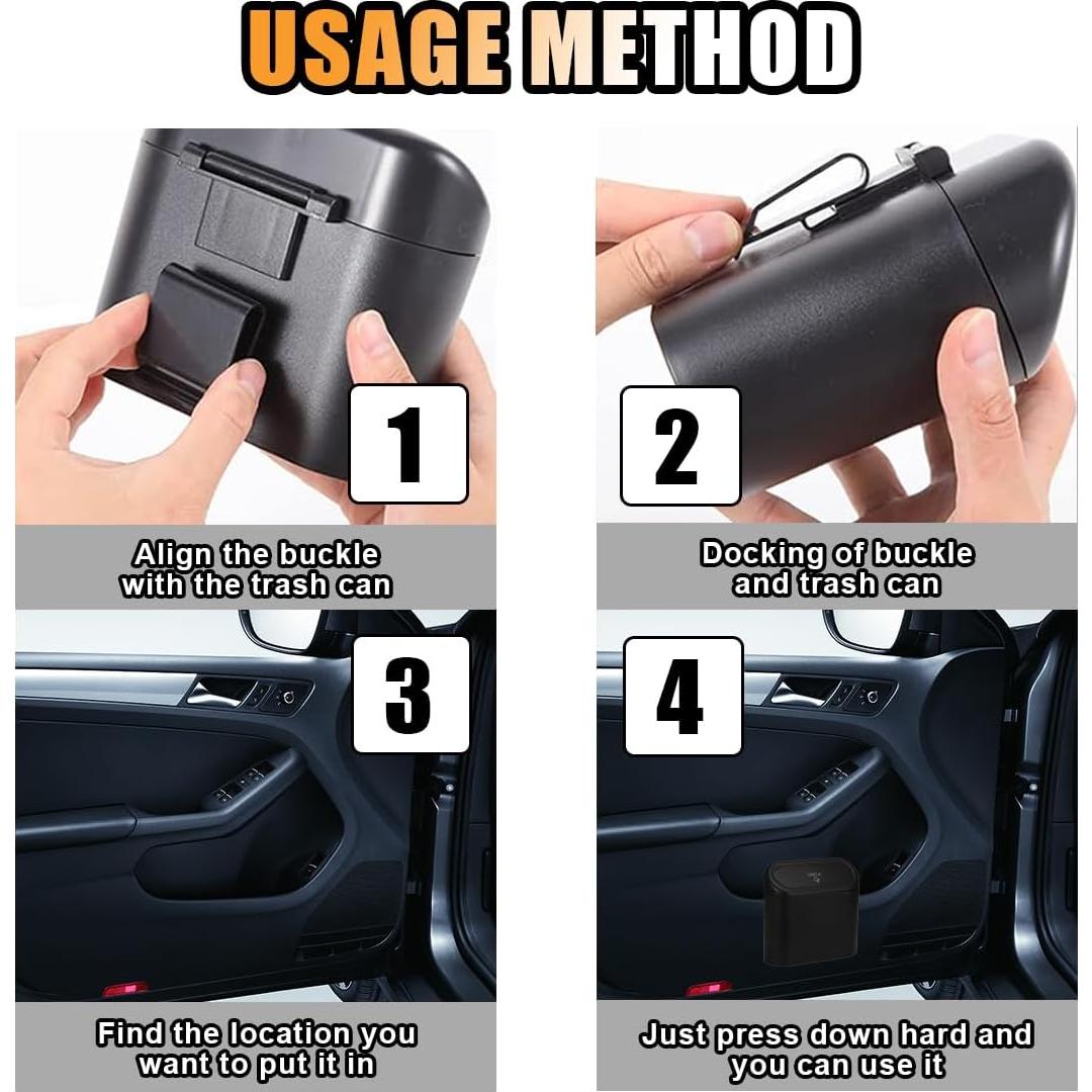 Mini Basurero de Auto GLSOWEE 2 Piezas A Prueba de Agua
