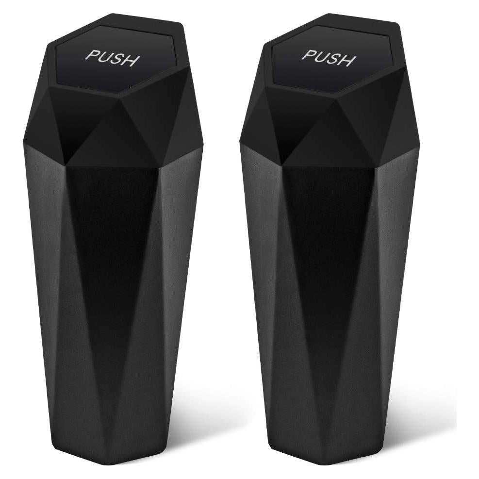 Basurero de Auto OUDEW con Tapa - Paquete de 2, Negro