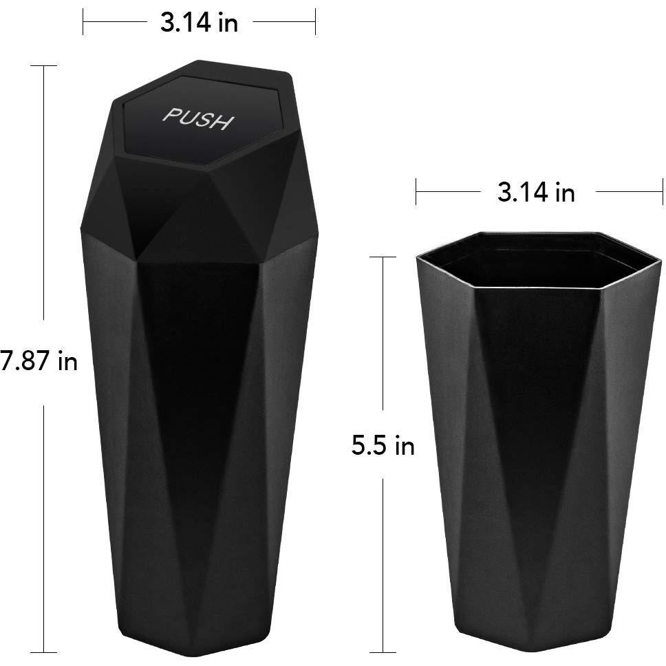 Basurero de Auto OUDEW con Tapa - Paquete de 2, Negro