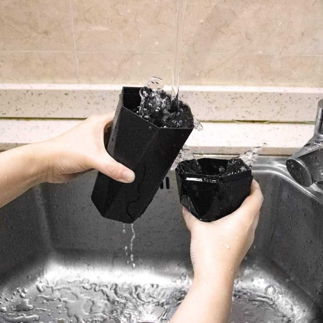 Basurero de Auto OUDEW con Tapa - Paquete de 2, Negro