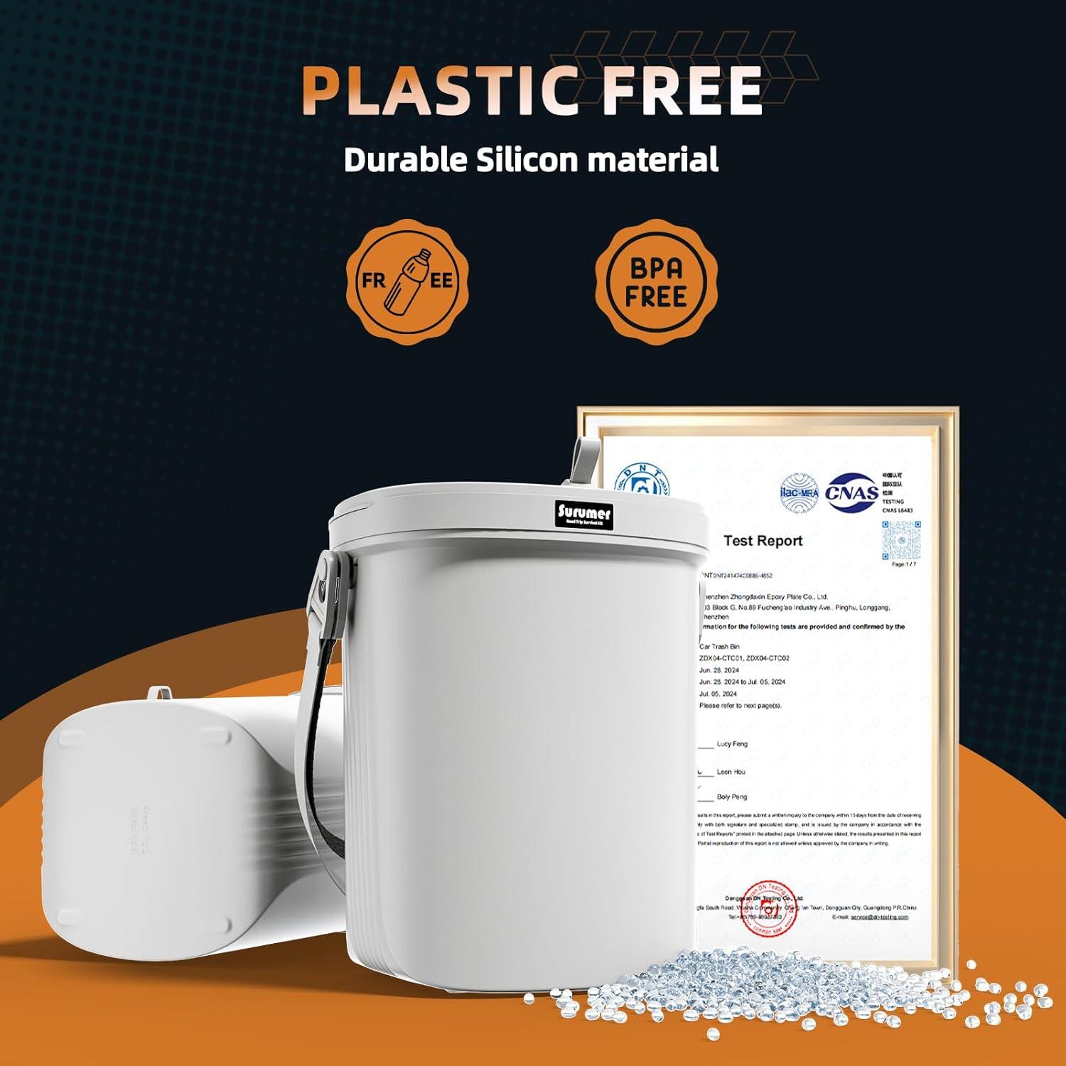 Basurero de Silicona para Auto Surume 2 Galones Impermeable