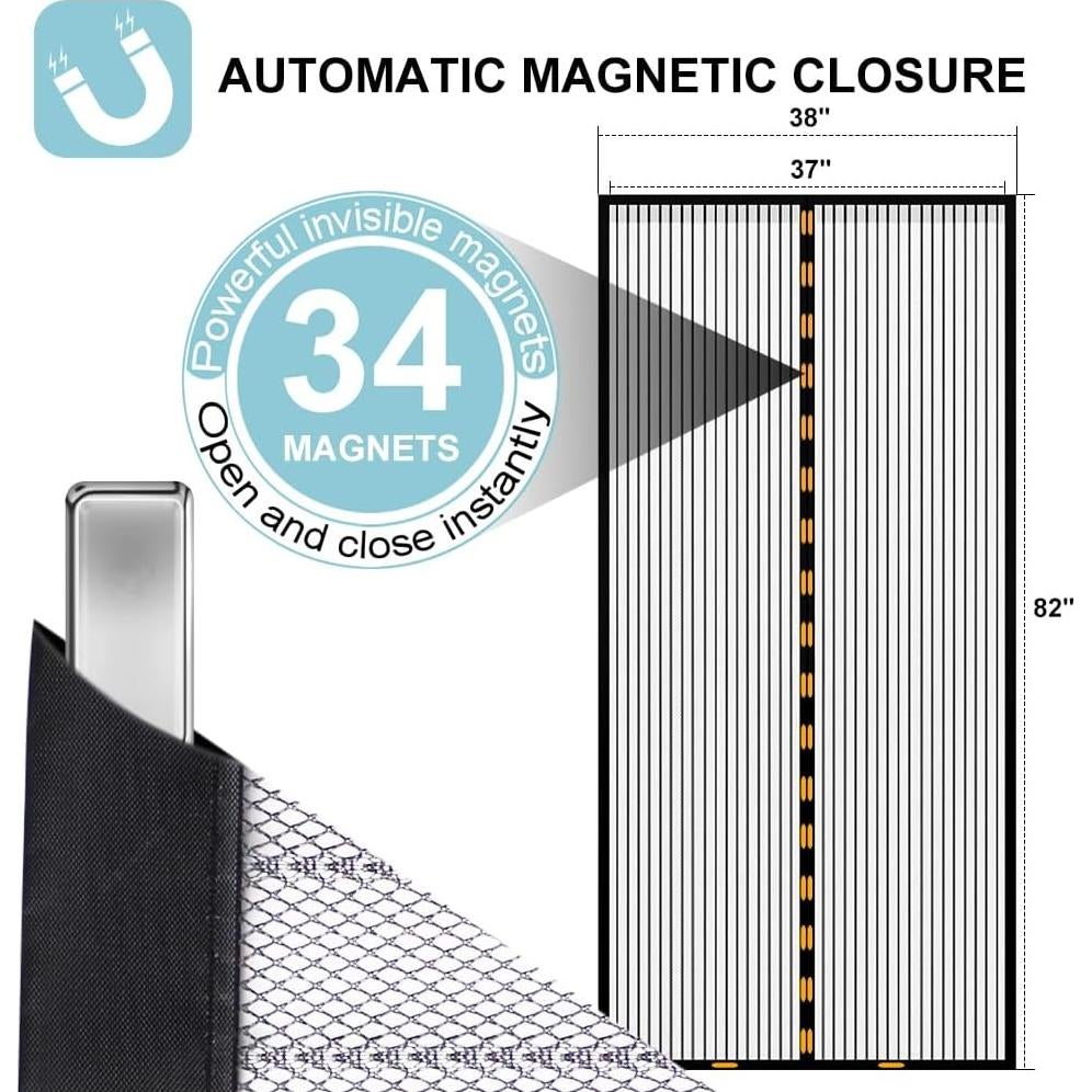 Malla Mosquitera Magnética YGS-Tech 96x208 cm Doble