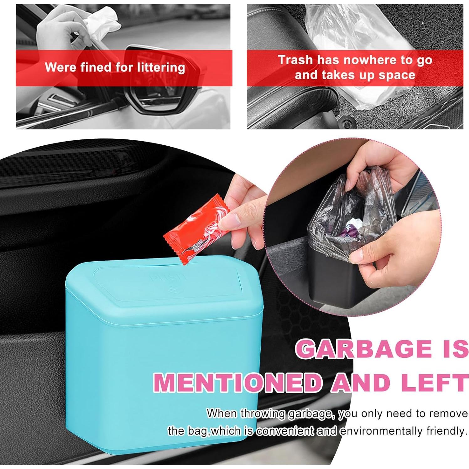 Basurero de coche con tapa Yourkar azul 17.8L portátil