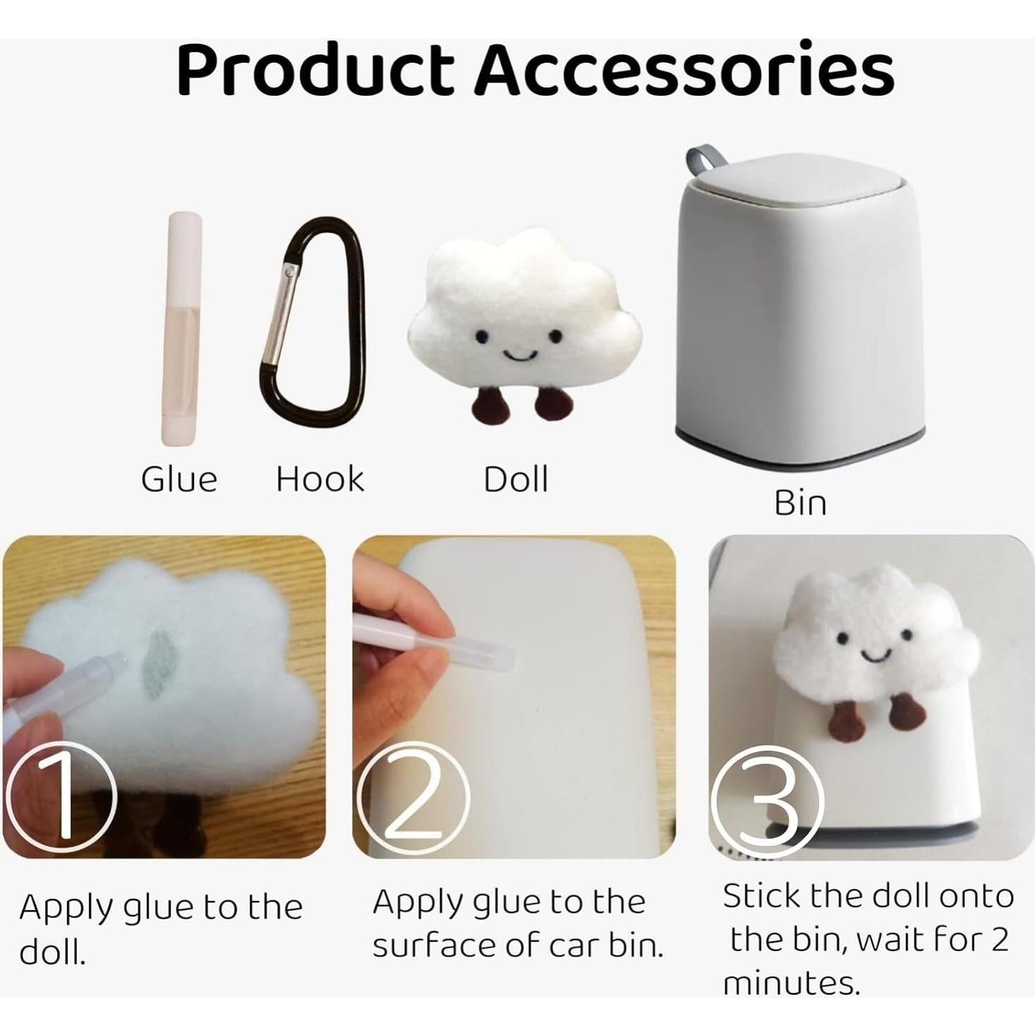 Basurero de Coche Zigihos Nube Sonriente 1350ml Tapa Abatible