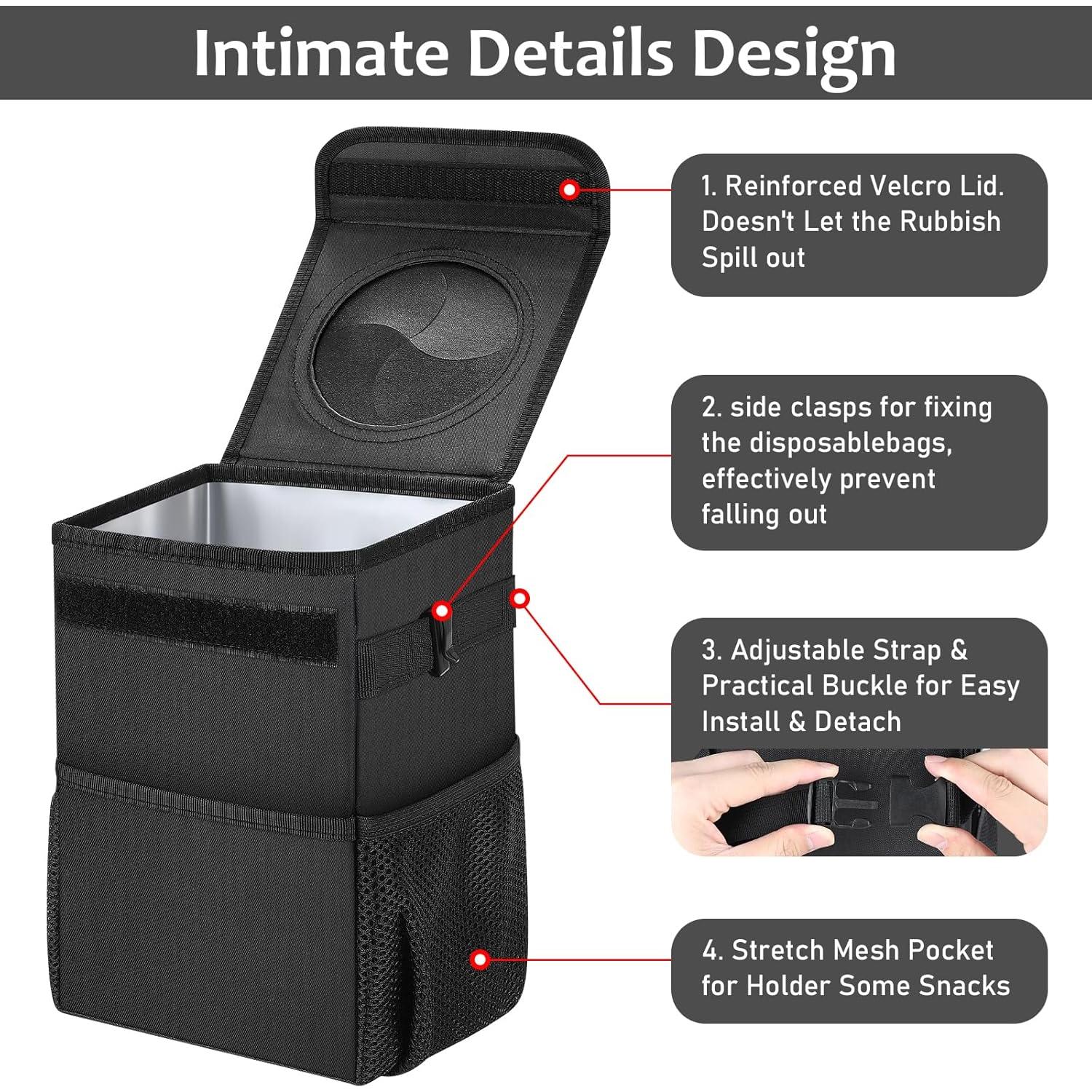 Basurero de Coche Accmor Negro Impermeable con 60 Bolsas