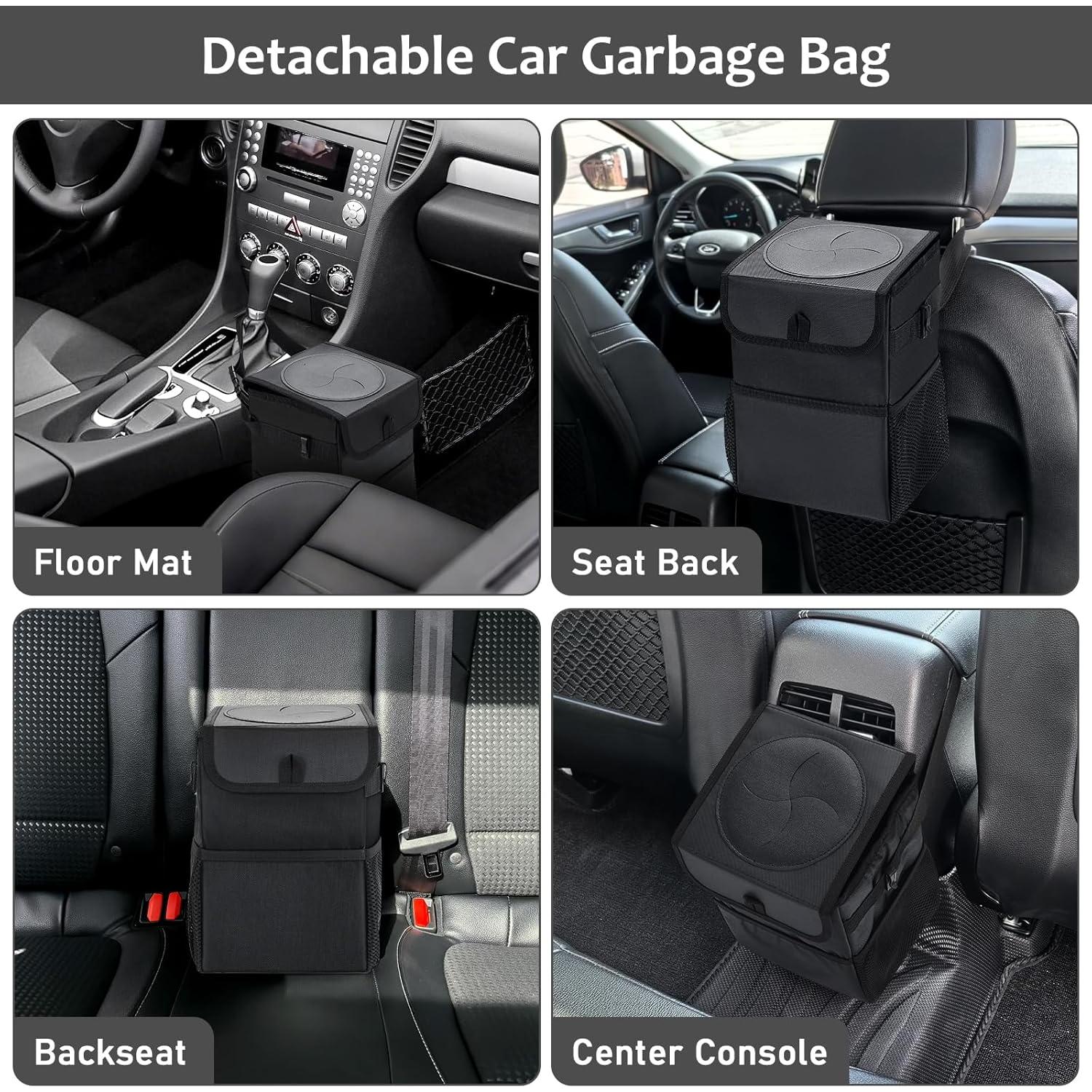 Basurero de Coche Accmor Negro Impermeable con 60 Bolsas