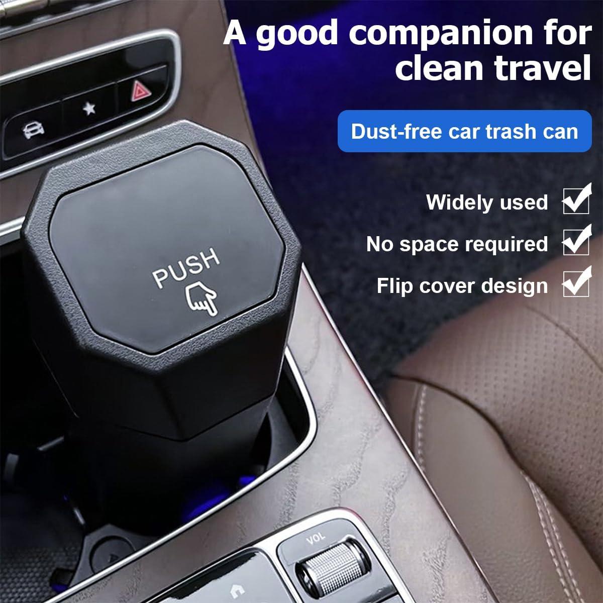 Basurero de Coche Zpana Cilíndrico 1.5L Negro a Prueba de Fugas