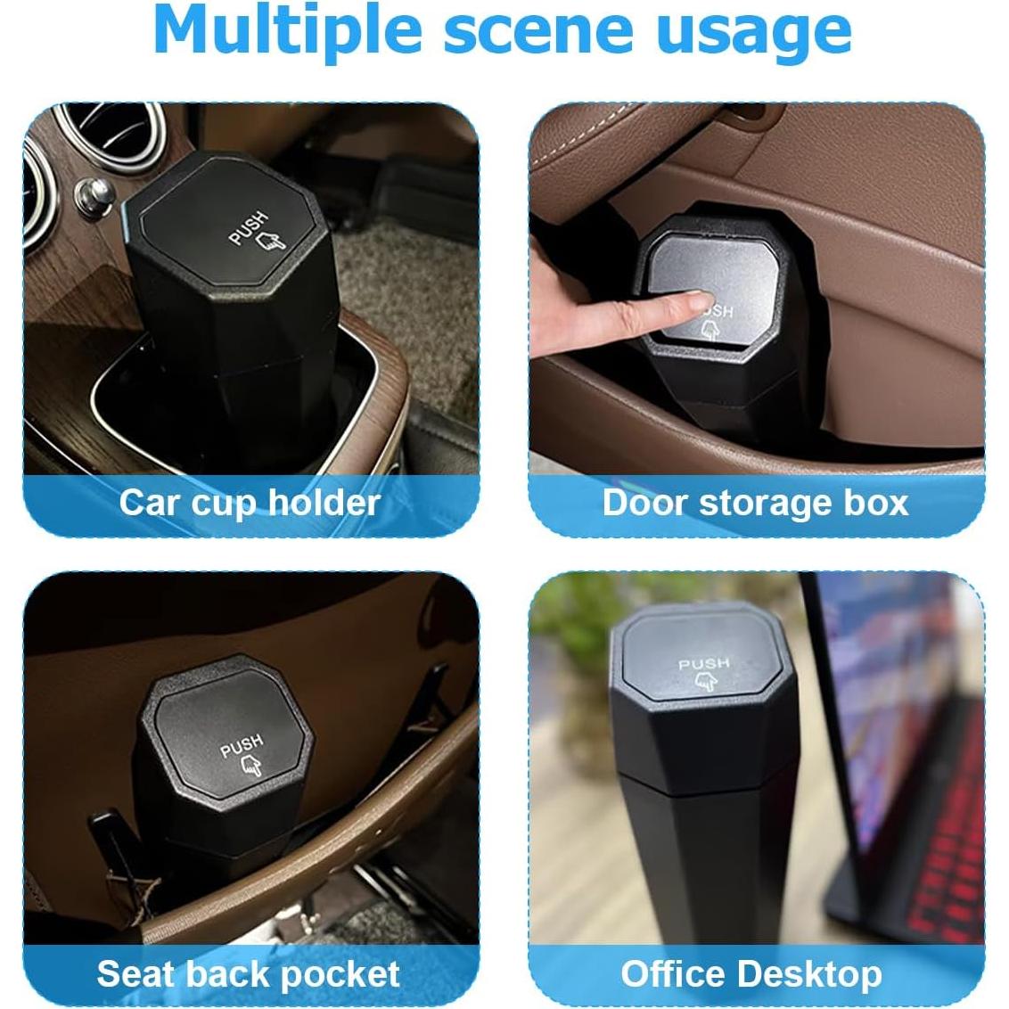 Basurero de Coche Zpana Cilíndrico 1.5L Negro a Prueba de Fugas