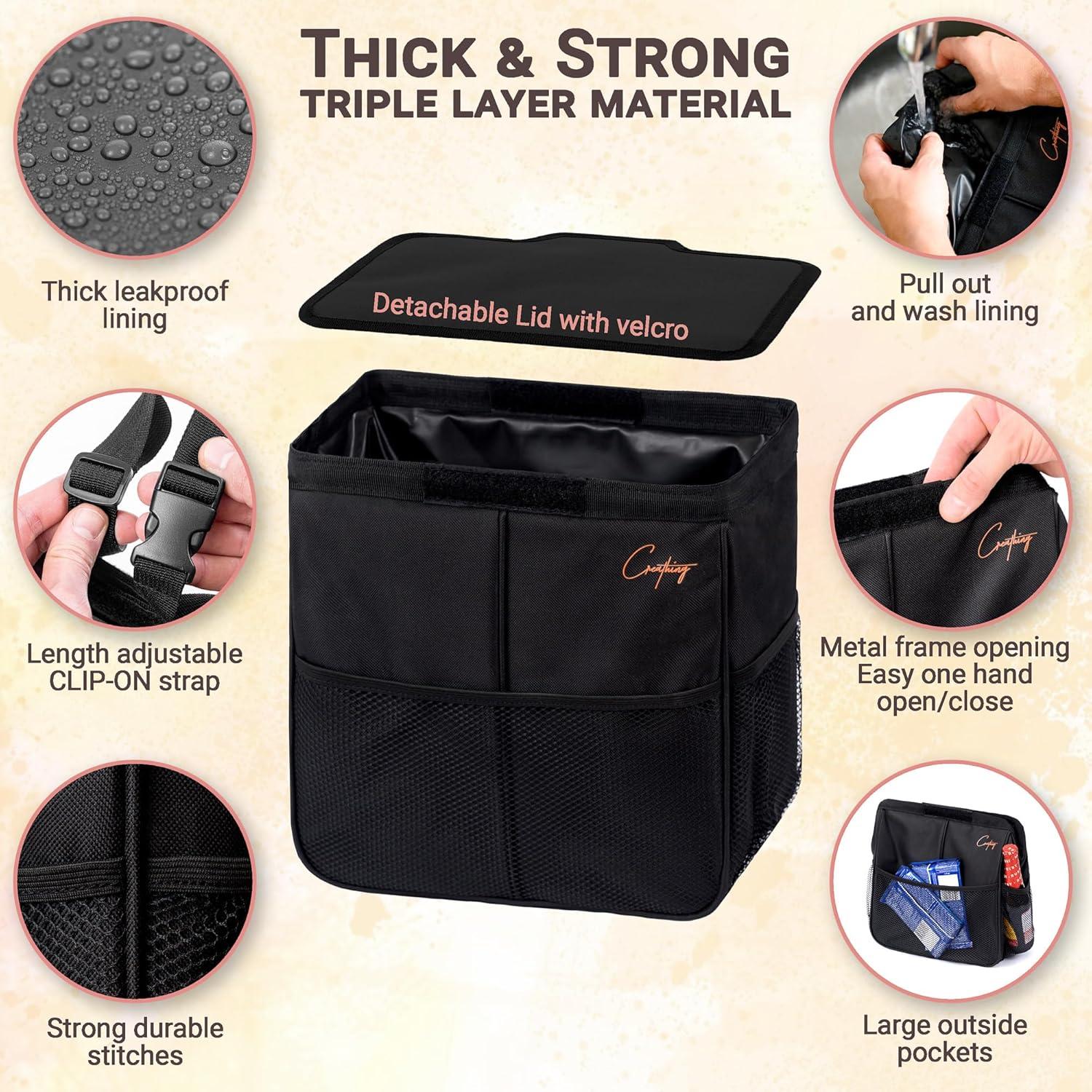 Bote de Basura para Automóvil Creathing 3 Gal a Prueba de Fugas