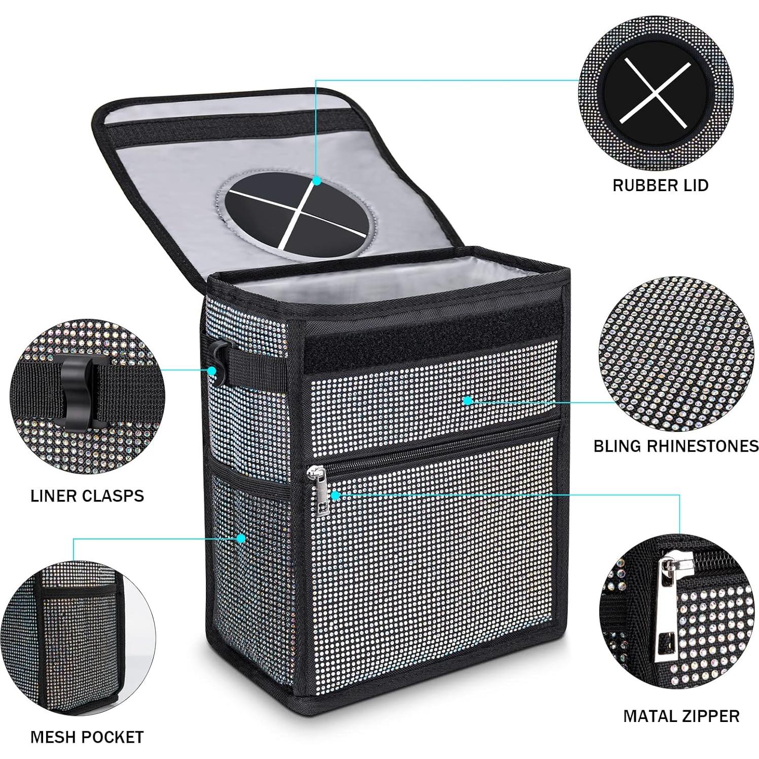 Basurero para Auto Ovege 11.4L Impermeable con Tapa Brillante