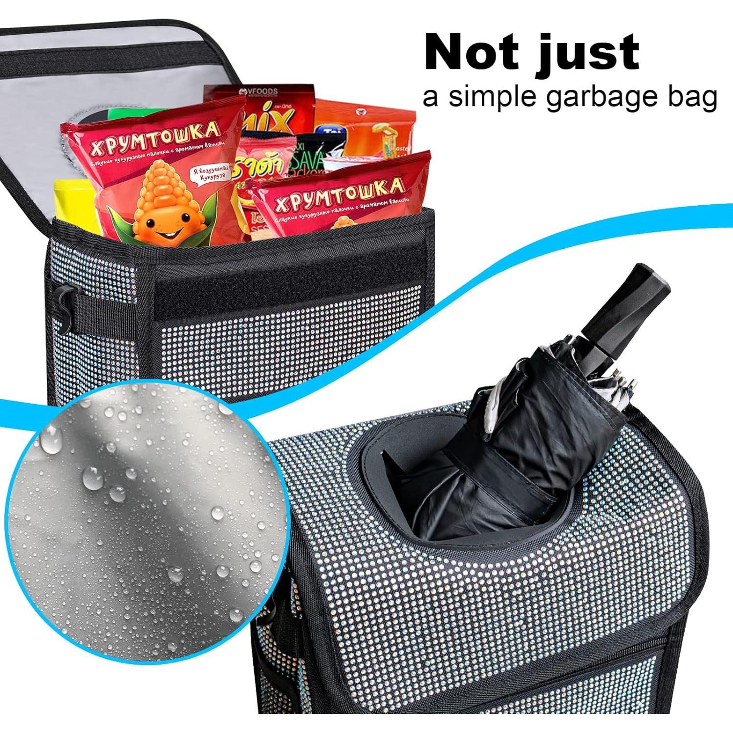 Basurero para Auto Ovege 11.4L Impermeable con Tapa Brillante