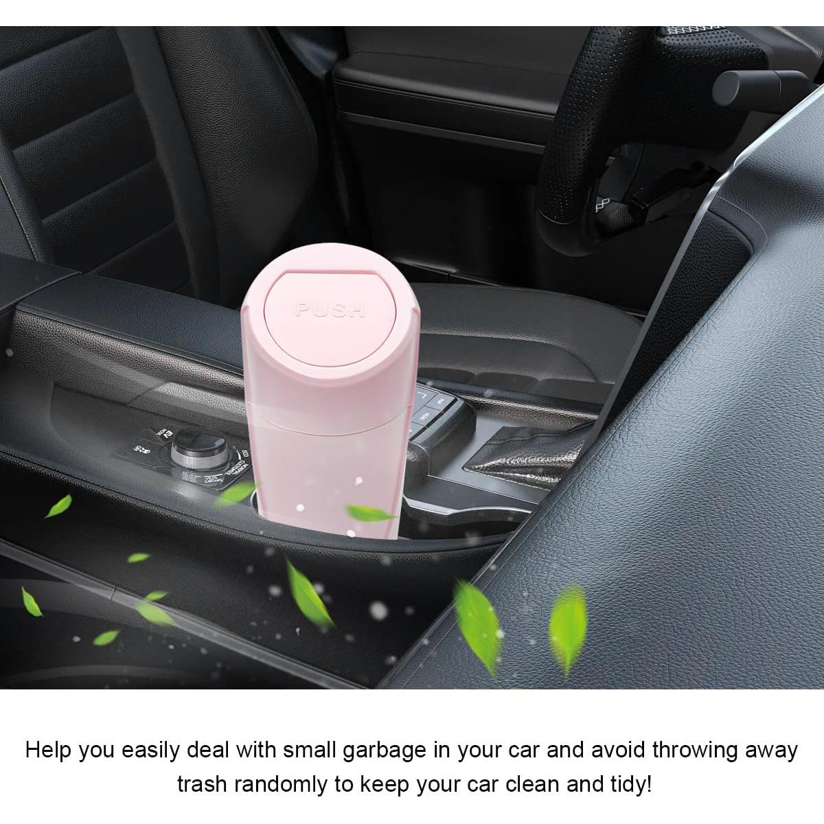 Basurero de Coche FSTURIOS Rosa con Tapa Abatible 1200ml