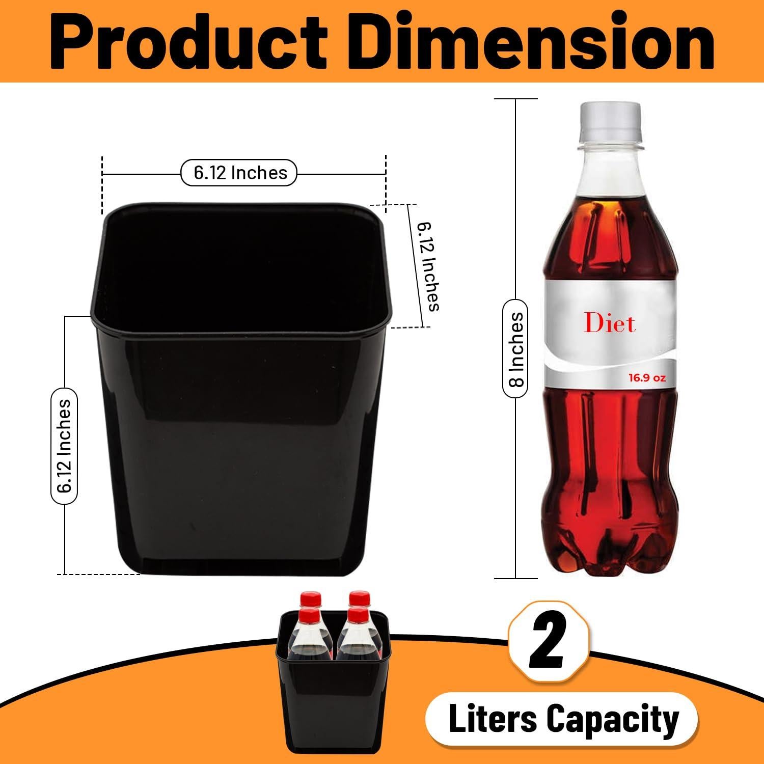 Contenedor de Basura para Auto Haussimple 2L Negro Compacto