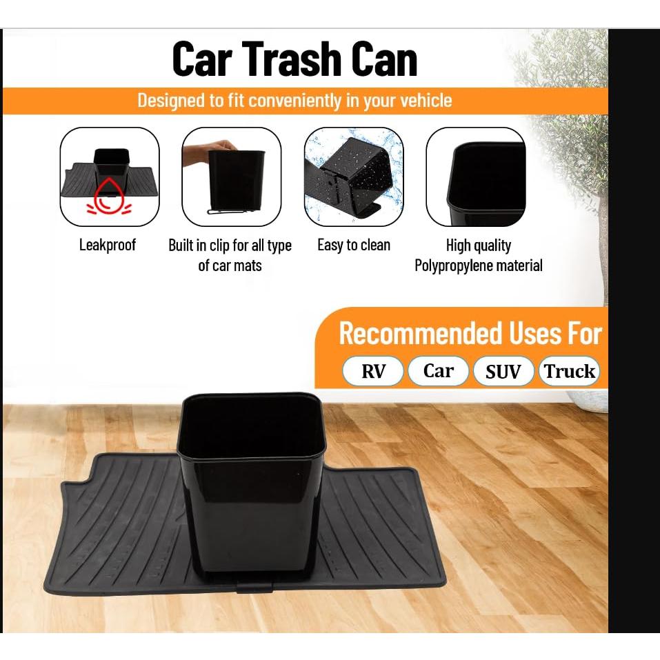 Contenedor de Basura para Auto Haussimple 2L Negro Compacto