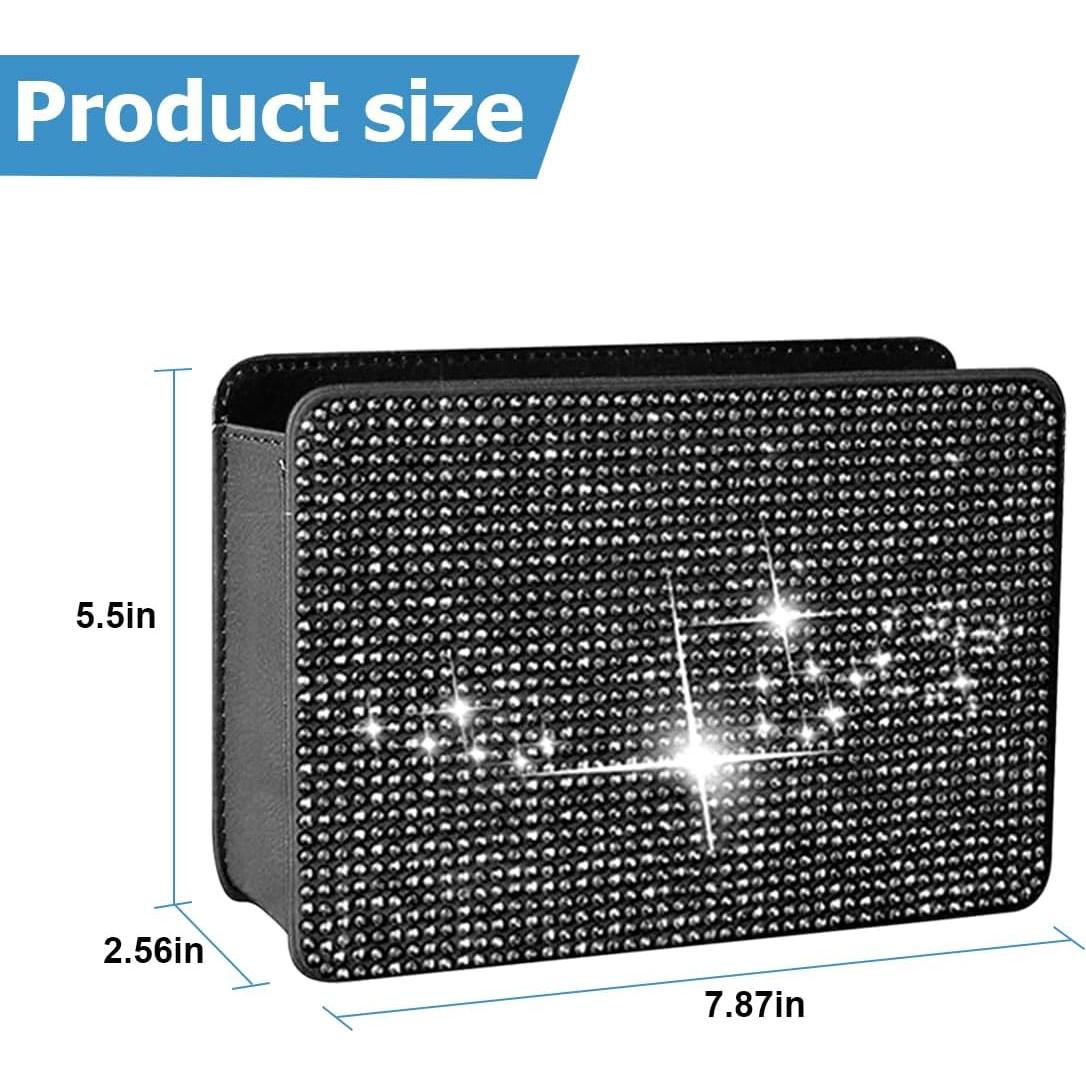 Basurero de Auto KHGUZ Negro con Cristales de Rhinestone