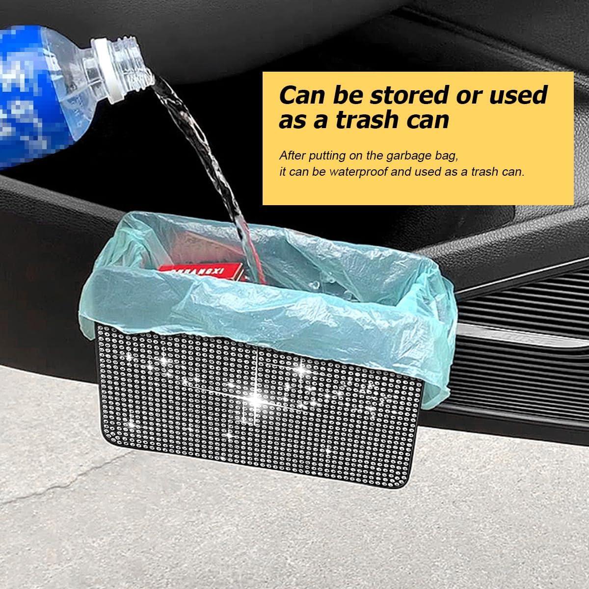 Basurero de Auto KHGUZ Negro con Cristales de Rhinestone