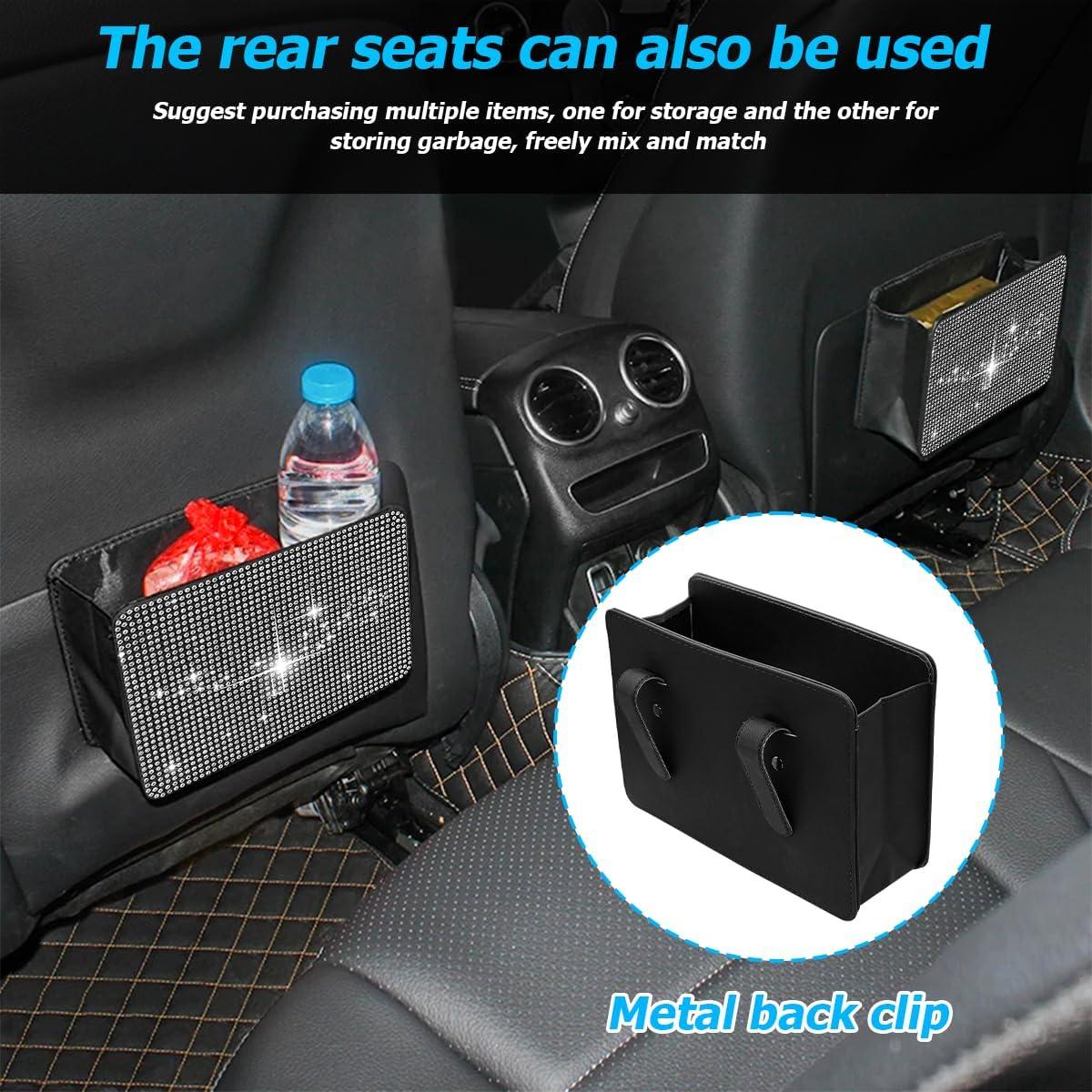 Basurero de Auto KHGUZ Negro con Cristales de Rhinestone