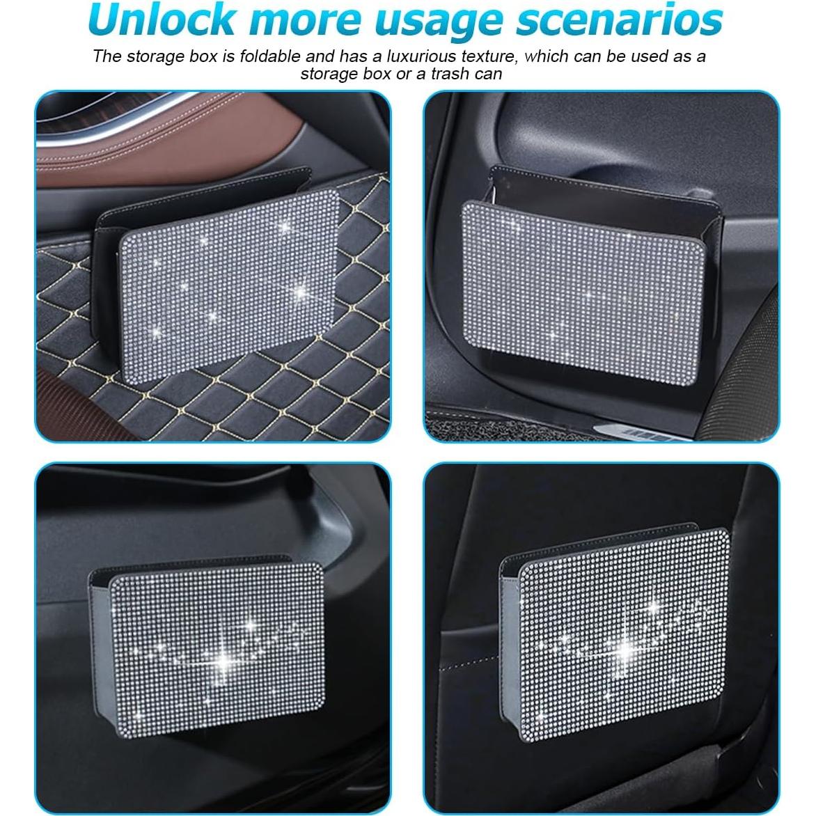 Basurero de Auto KHGUZ Negro con Cristales de Rhinestone