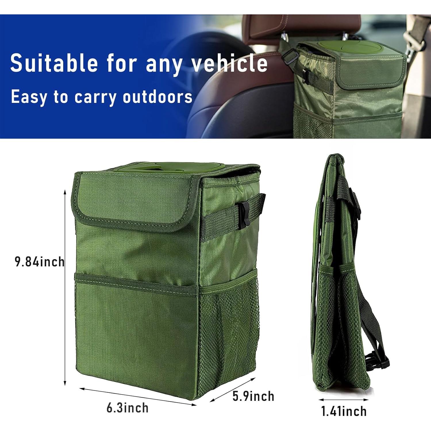 Basurero de Auto Kewucn Verde Militar 6L Plegable Impermeable