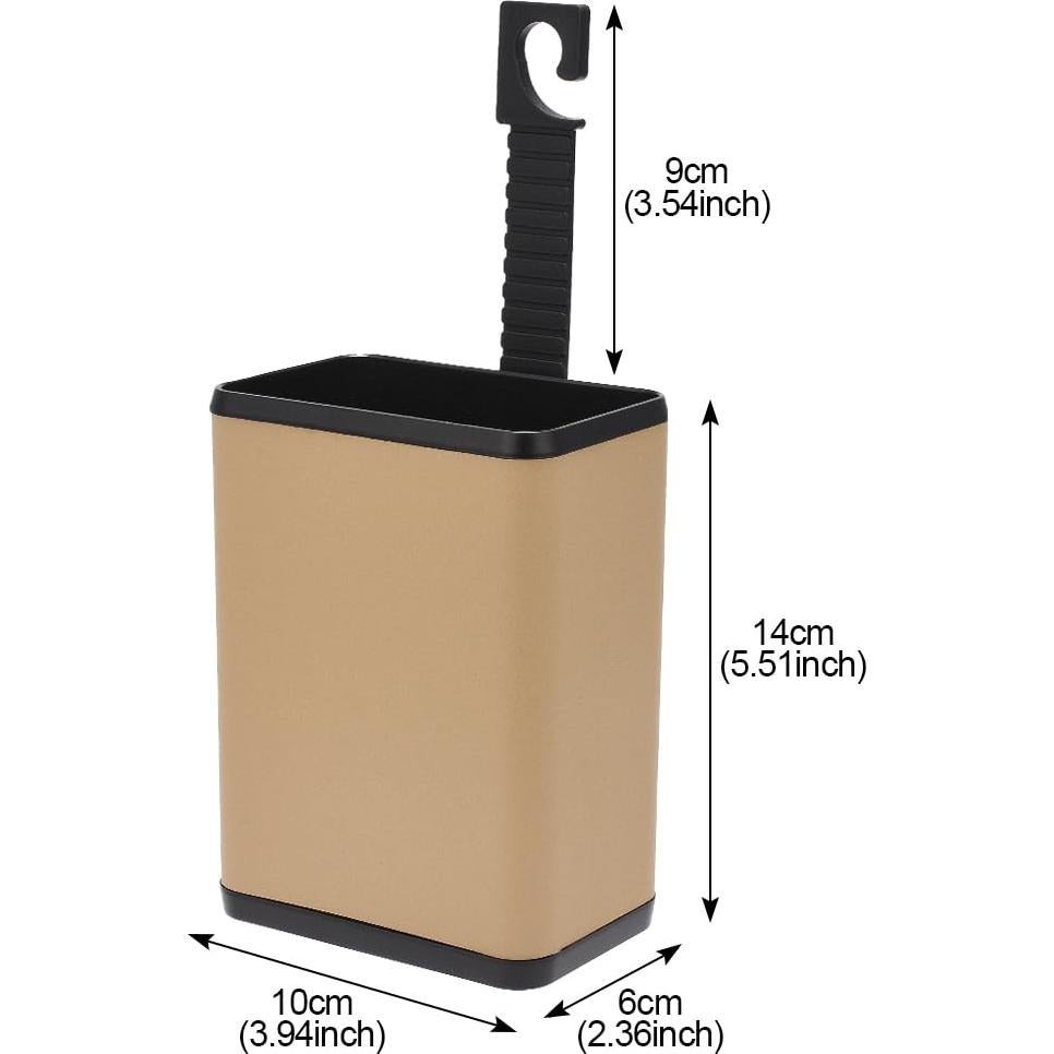 Mini Basurero de Coche AuMoHall Beige 10x6x14cm Multifuncional