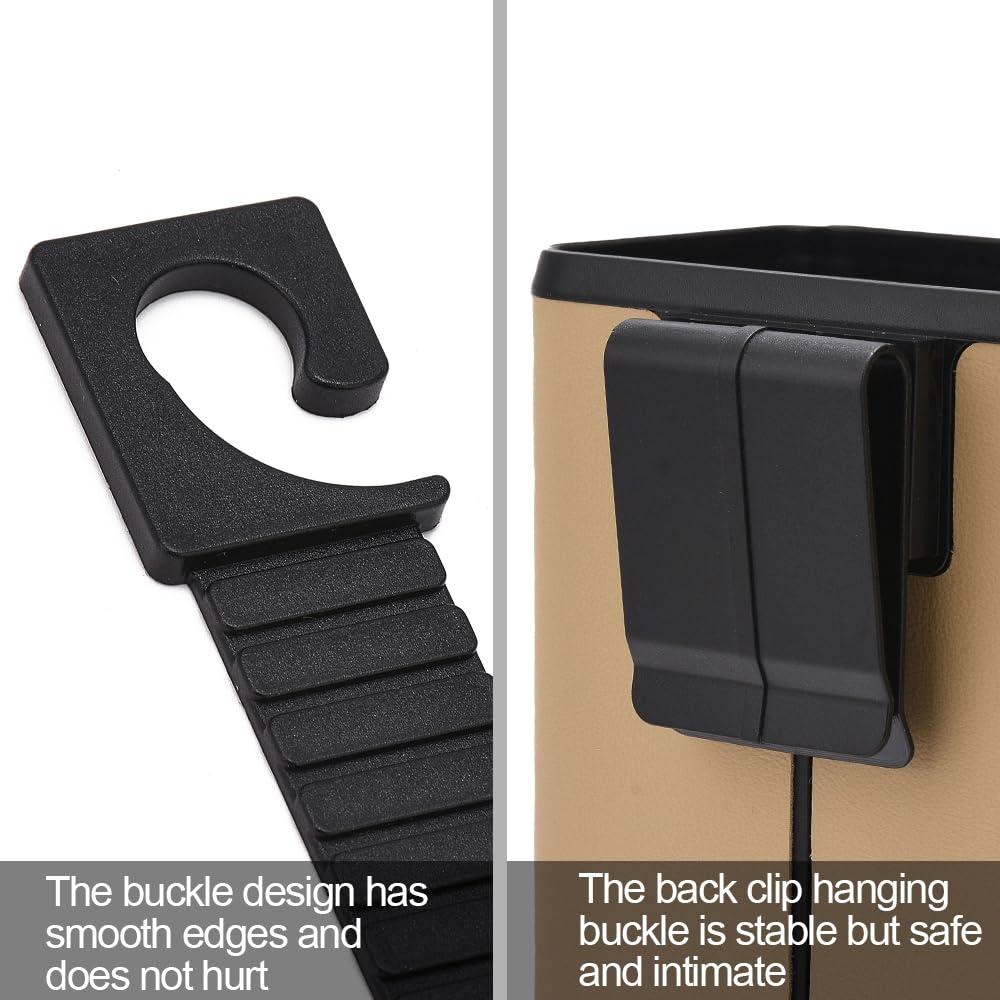 Mini Basurero de Coche AuMoHall Beige 10x6x14cm Multifuncional